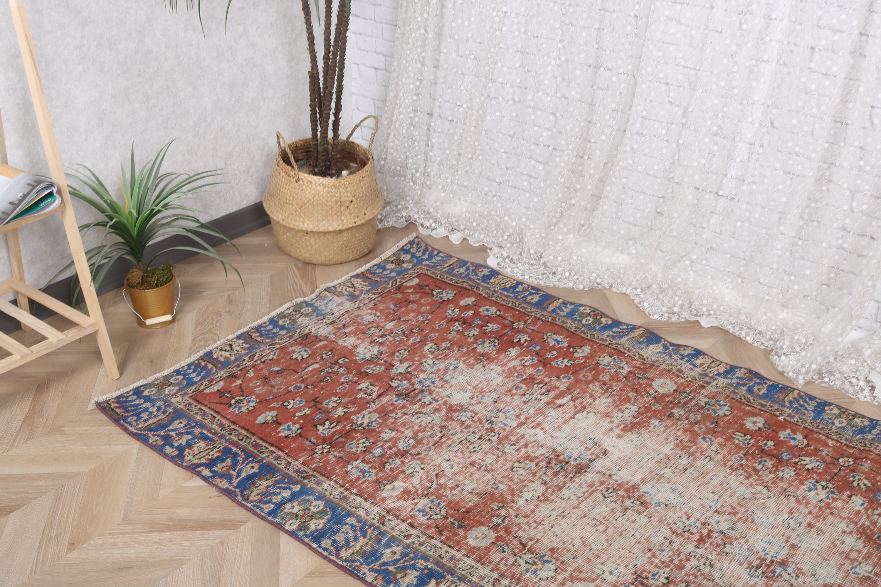 Dekoratif Halılar, Vintage Halılar, Lüks Halılar, Geometrik Halı, Boho Vurgulu Halı, Kırmızı Mutfak Halısı, 3,7x6,1 ft Vurgulu Halılar, Türk Halıları