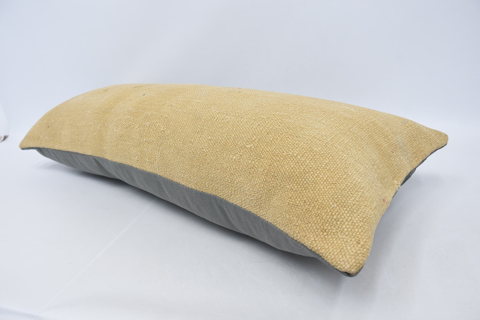 Throw Kilim Pillow, 16"x36" Beige Pillow Case, Retro Throw Pillow, Kilim Pillow, Sofa Bolster Cushion Case, Pillow for Sofa