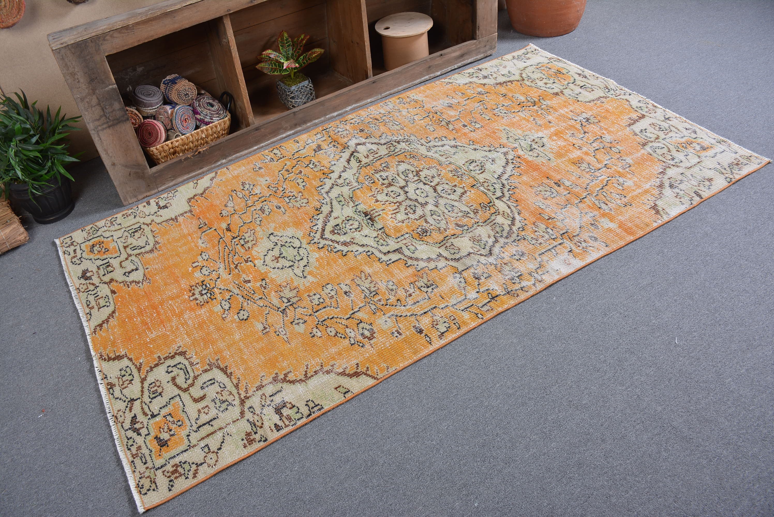Oriental Rug, Rugs for Area, Handmade Rug, Turkish Rugs, 3.9x7.4 ft Area Rugs, Nomadic Rugs, Living Room Rug, Vintage Rug, Floor Rug