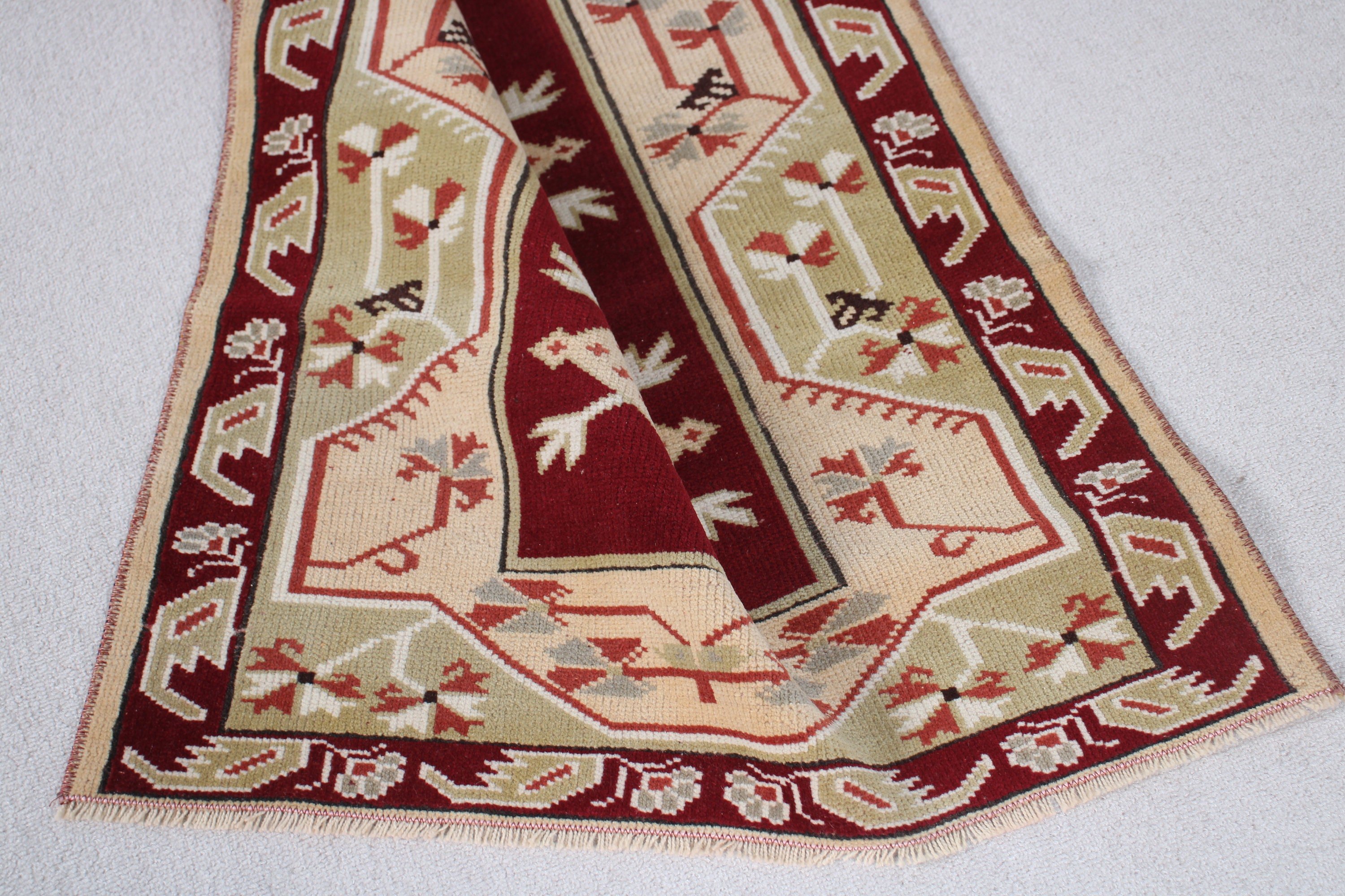 Turkish Rugs, Red Statement Rug, 2.6x5.4 ft Small Rugs, Vintage Rug, Outdoor Rug, Bedroom Rugs, Nursery Rugs, Boho Rugs