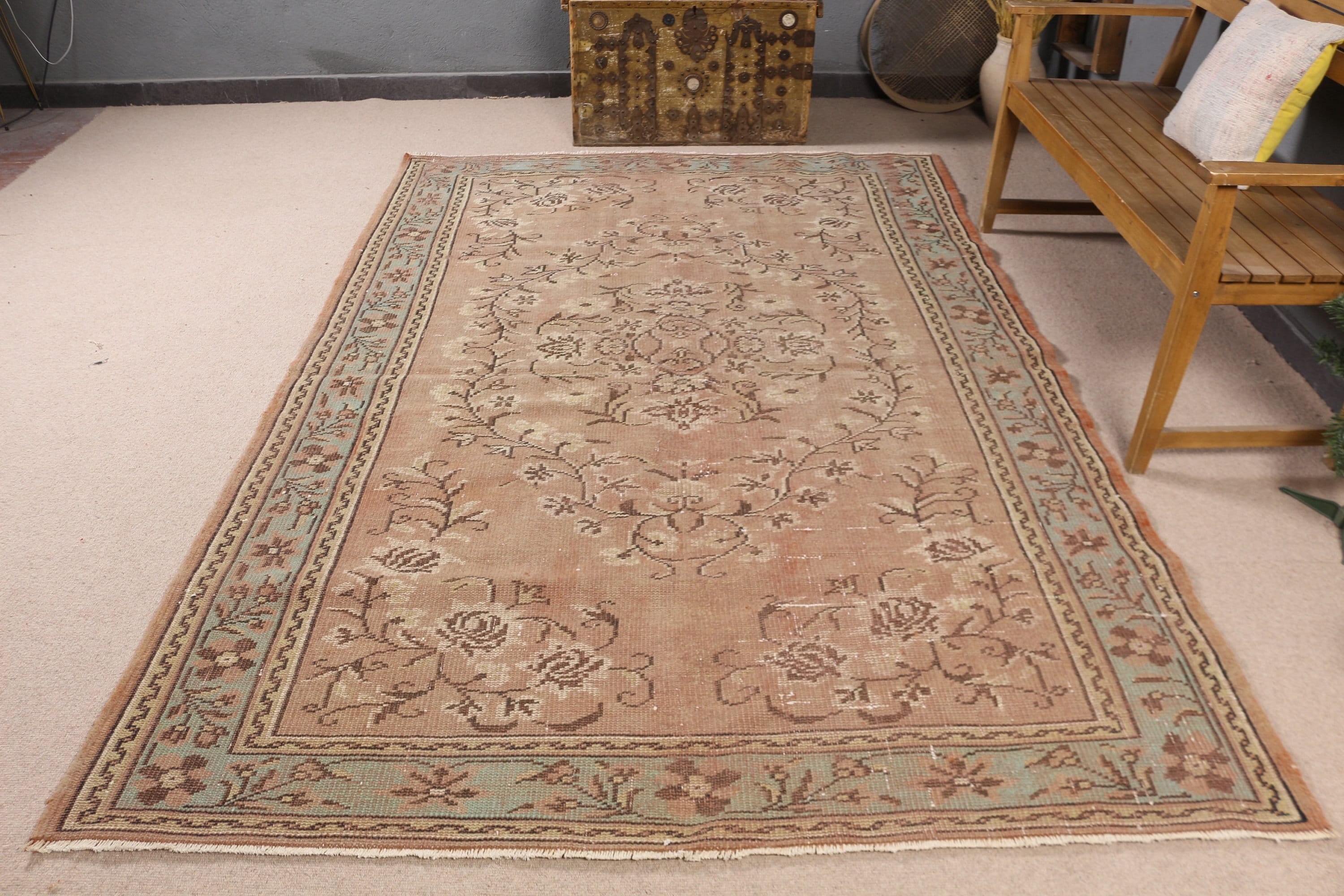 Modern Halılar, 5.9x8.8 ft Büyük Halı, Egzotik Halı, Salon Halısı, Anadolu Halısı, Büyük Boho Halıları, Kahverengi Ev Dekor Halıları, Vintage Halılar, Türk Halıları