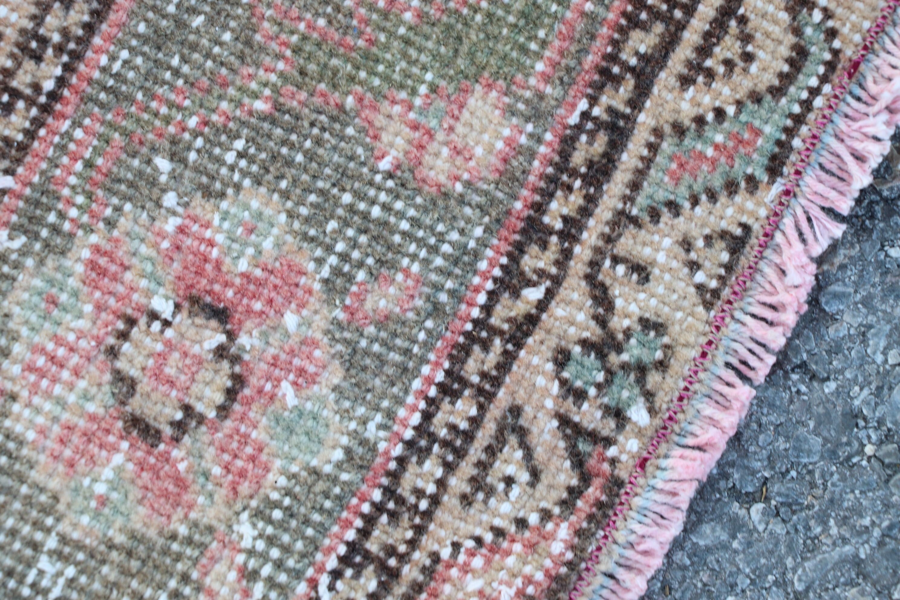 Vintage Rug, Turkish Rugs, Aesthetic Rug, Rugs for Corridor, Stair Rugs, Bedroom Rug, 3.2x13 ft Runner Rugs, Wool Rug, Pink Home Decor Rug