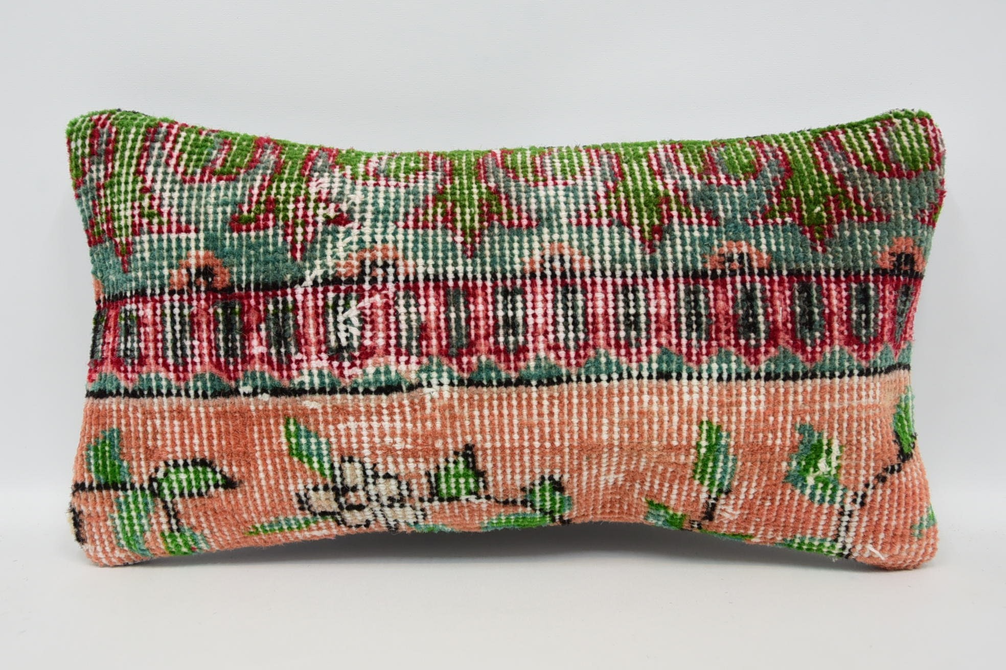 Turkish Kilim Pillow, Boho Pillow, Outdoor Cushion Cover, Turkish Pillow, Aztec Cushion, 8"x16" Orange Pillow Cover