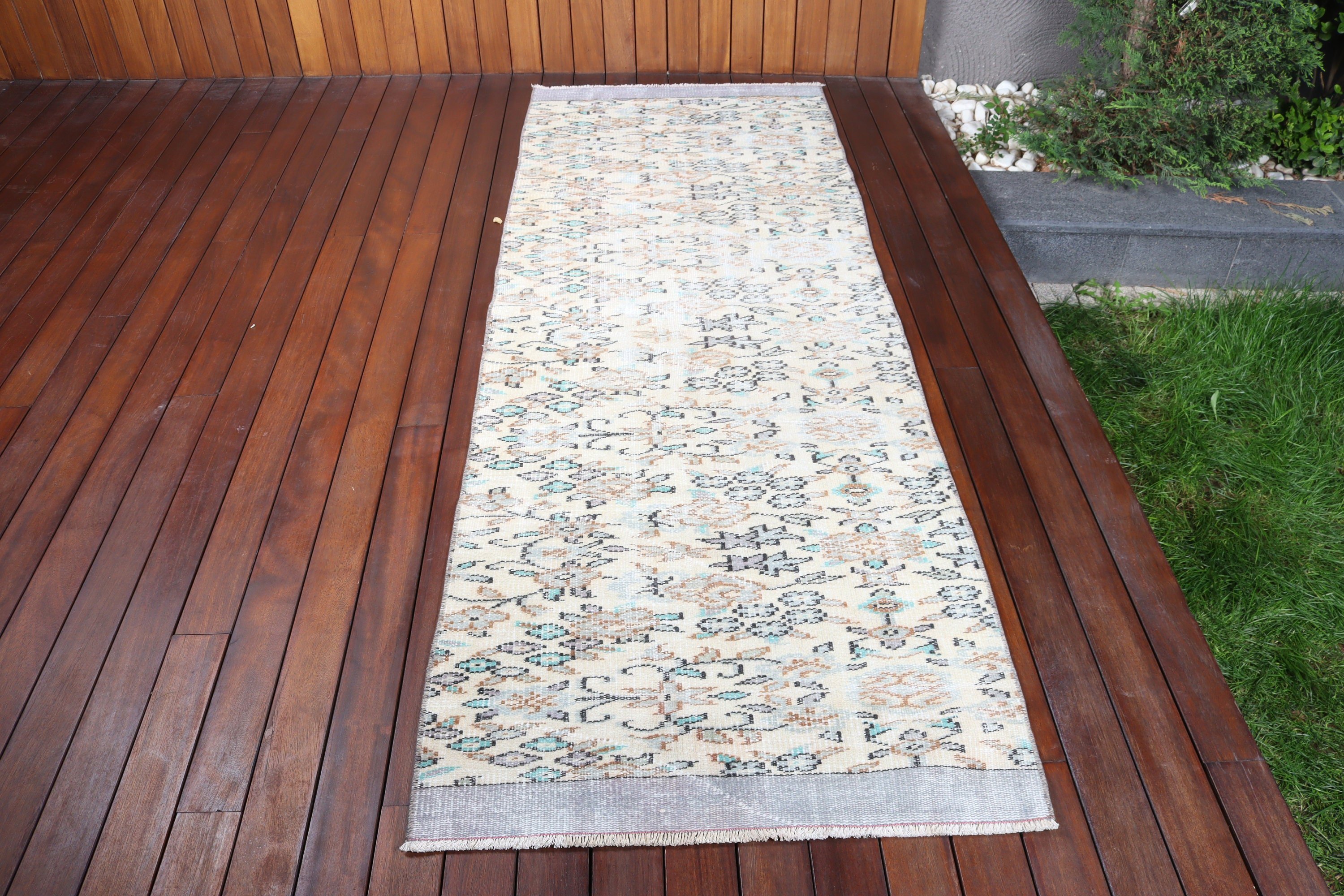 2.8x7.7 ft Runner Rugs, Flatweave Rugs, Boho Rugs, Vintage Rug, Turkish Rugs, Beige Floor Rugs, Rugs for Corridor, Floor Rugs, Corridor Rug