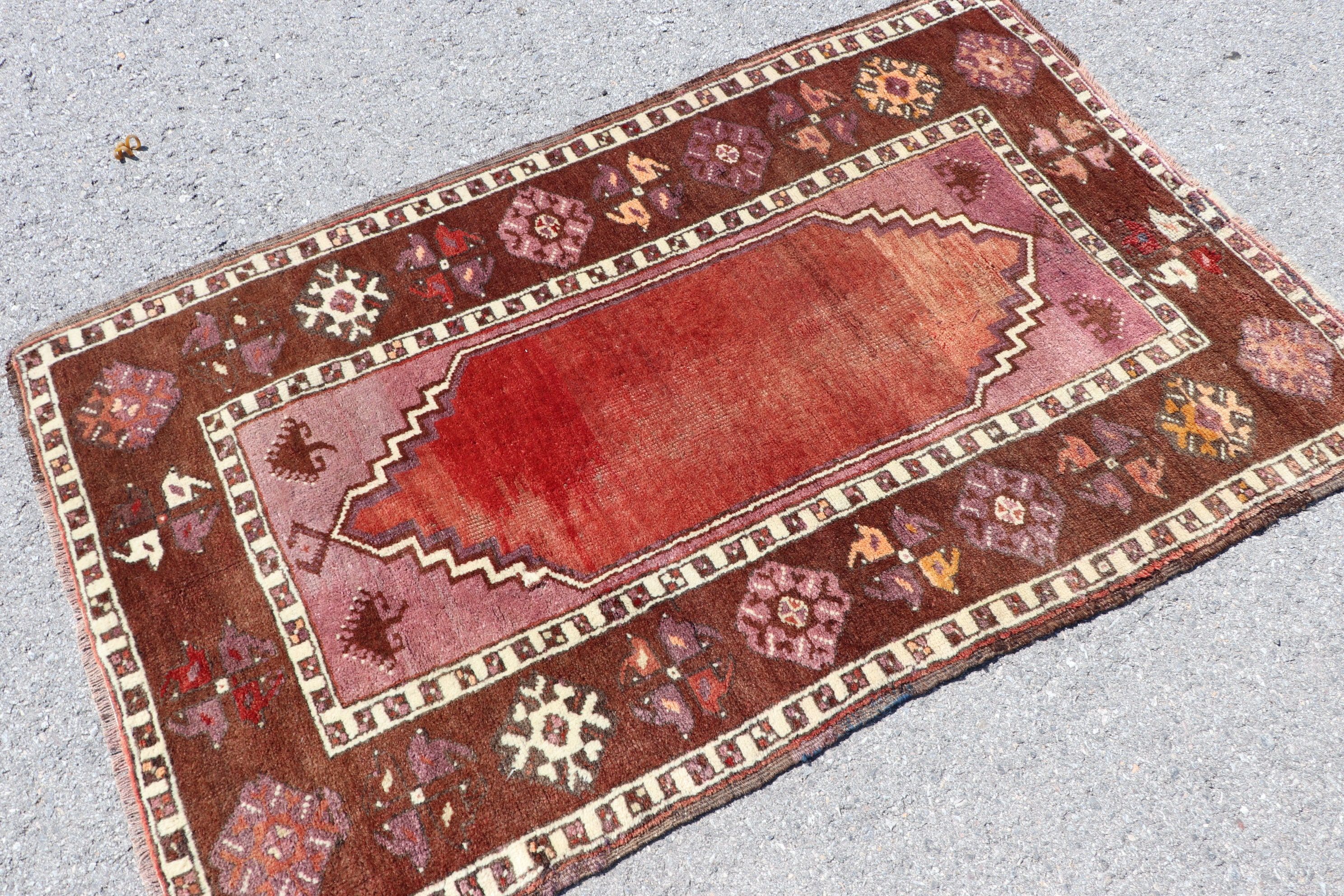 Turkish Rug, Kitchen Rug, Moroccan Rug, Cute Rug, Entry Rug, Anatolian Rugs, Vintage Rug, Brown Oriental Rugs, 3.4x5.3 ft Accent Rugs