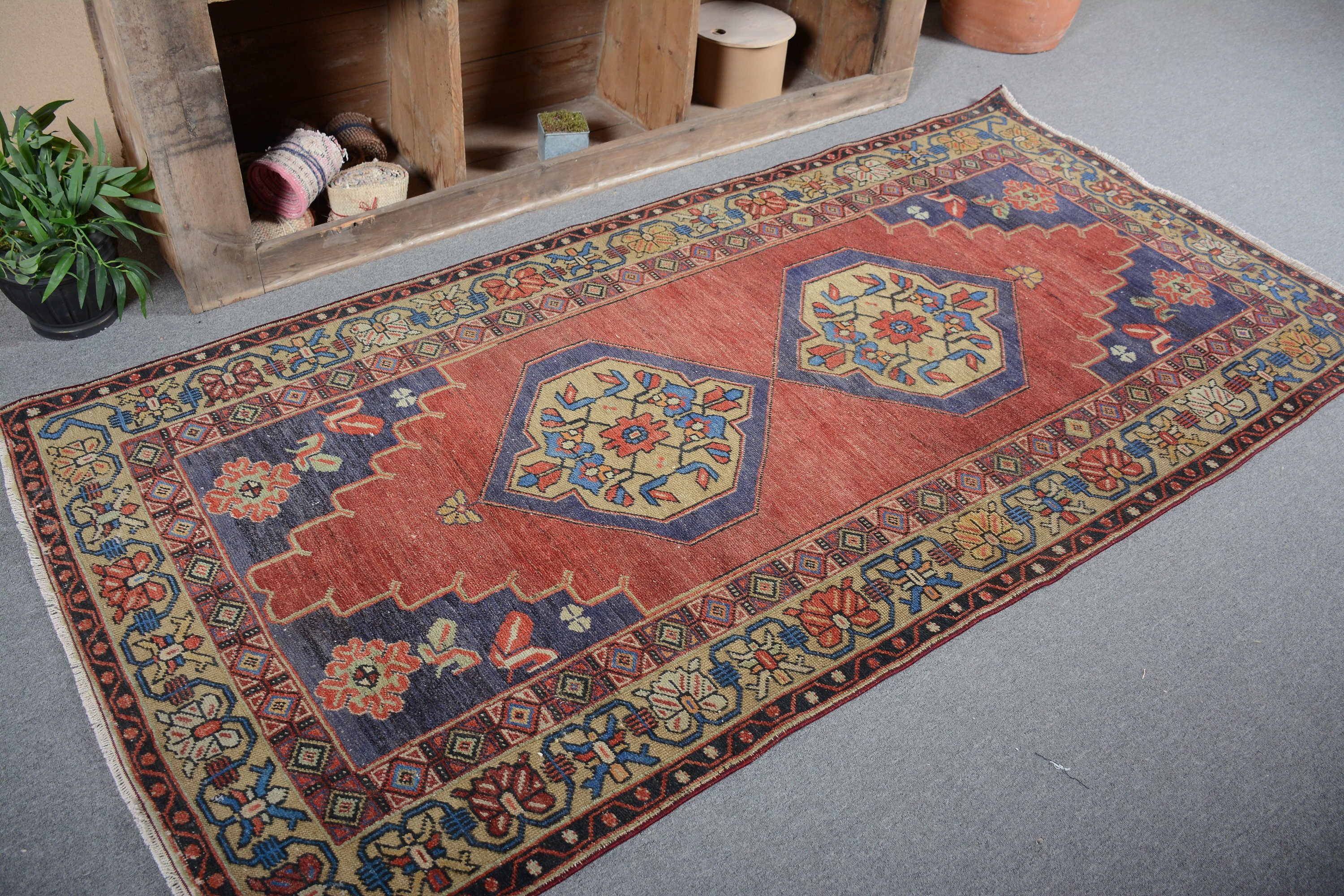 Kitchen Rug, Vintage Rug, Vintage Decor Rug, Wool Rug, Rugs for Area, Dining Room Rugs, Floor Rug, Turkish Rug, 3.9x7.9 ft Area Rugs