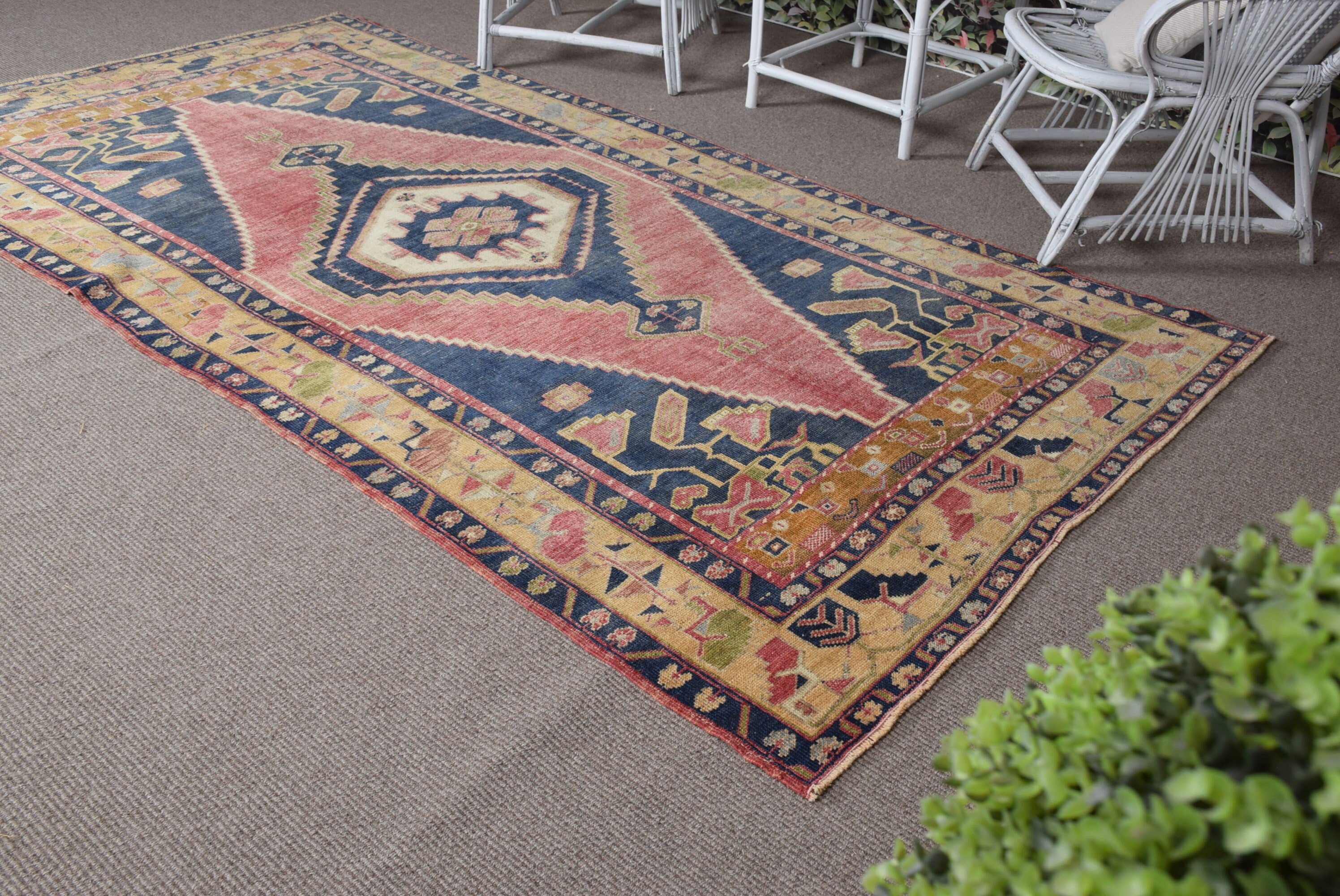 Dining Room Rugs, Anatolian Rug, Cute Rug, Red Wool Rugs, Turkish Rug, 4.8x9.5 ft Large Rug, Vintage Rug, Living Room Rug, Antique Rug