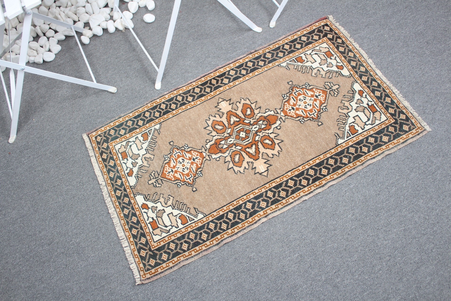 Home Decor Rug, 1.9x3.2 ft Small Rugs, Vintage Rugs, Brown Bedroom Rug, Cute Rugs, Door Mat Rug, Cool Rug, Wall Hanging Rug, Turkish Rug