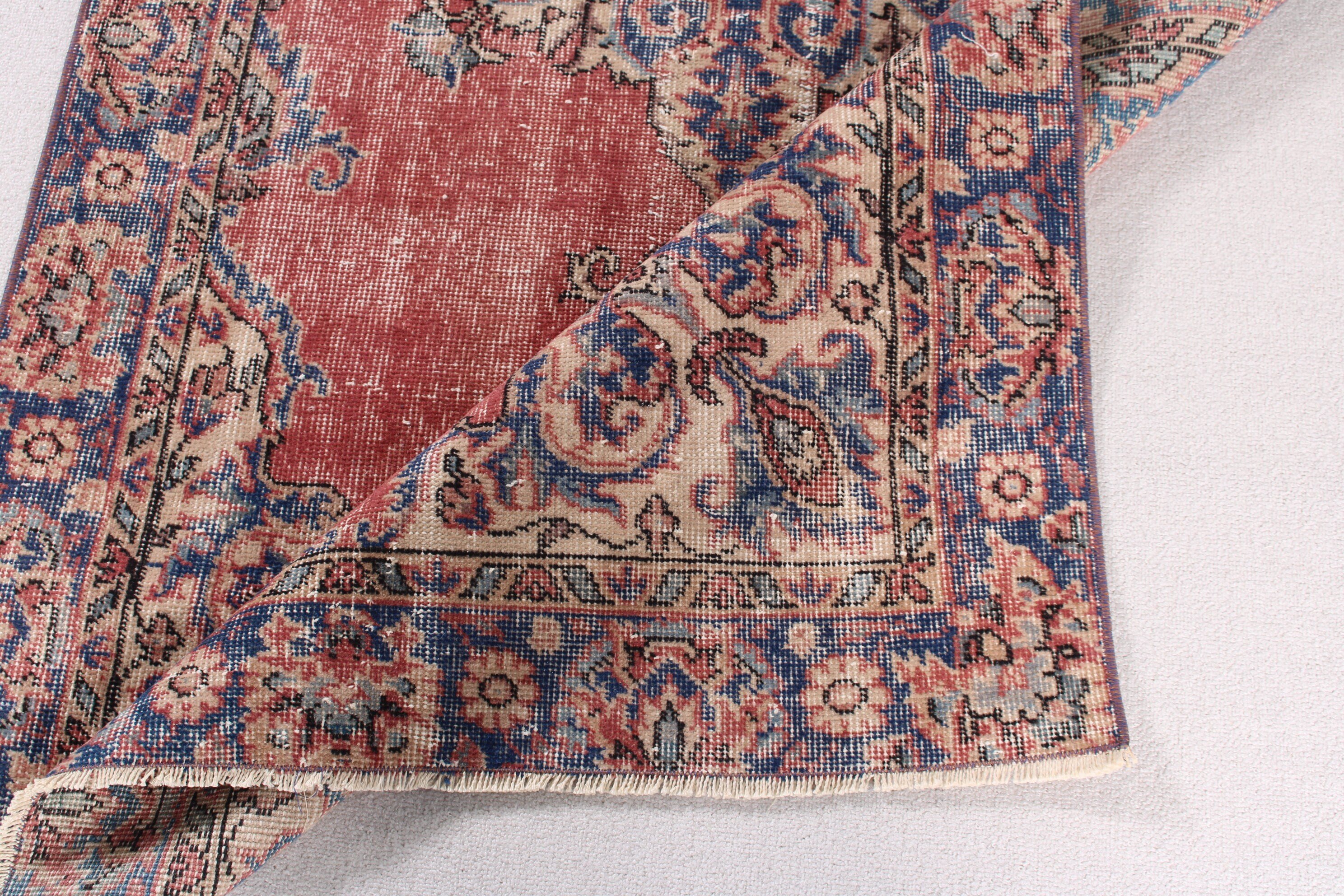 Vintage Halılar, Oryantal Halı, Harika Halılar, 3,4x6,8 ft Vurgulu Halı, Kırmızı Anadolu Halısı, Dekoratif Halı, Türk Halıları, Vintage Vurgulu Halı