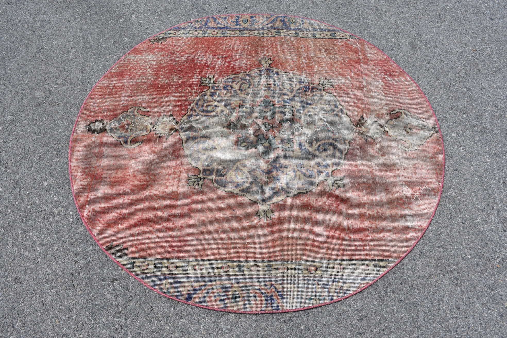 Oushak Rugs, Entryway Rug Rugs, Kitchen Rug, Rugs for Nursery, Turkish Rug, Bedroom Rug, Entry Rugs, Vintage Rug, 4.6x4.4 ft Accent Rug