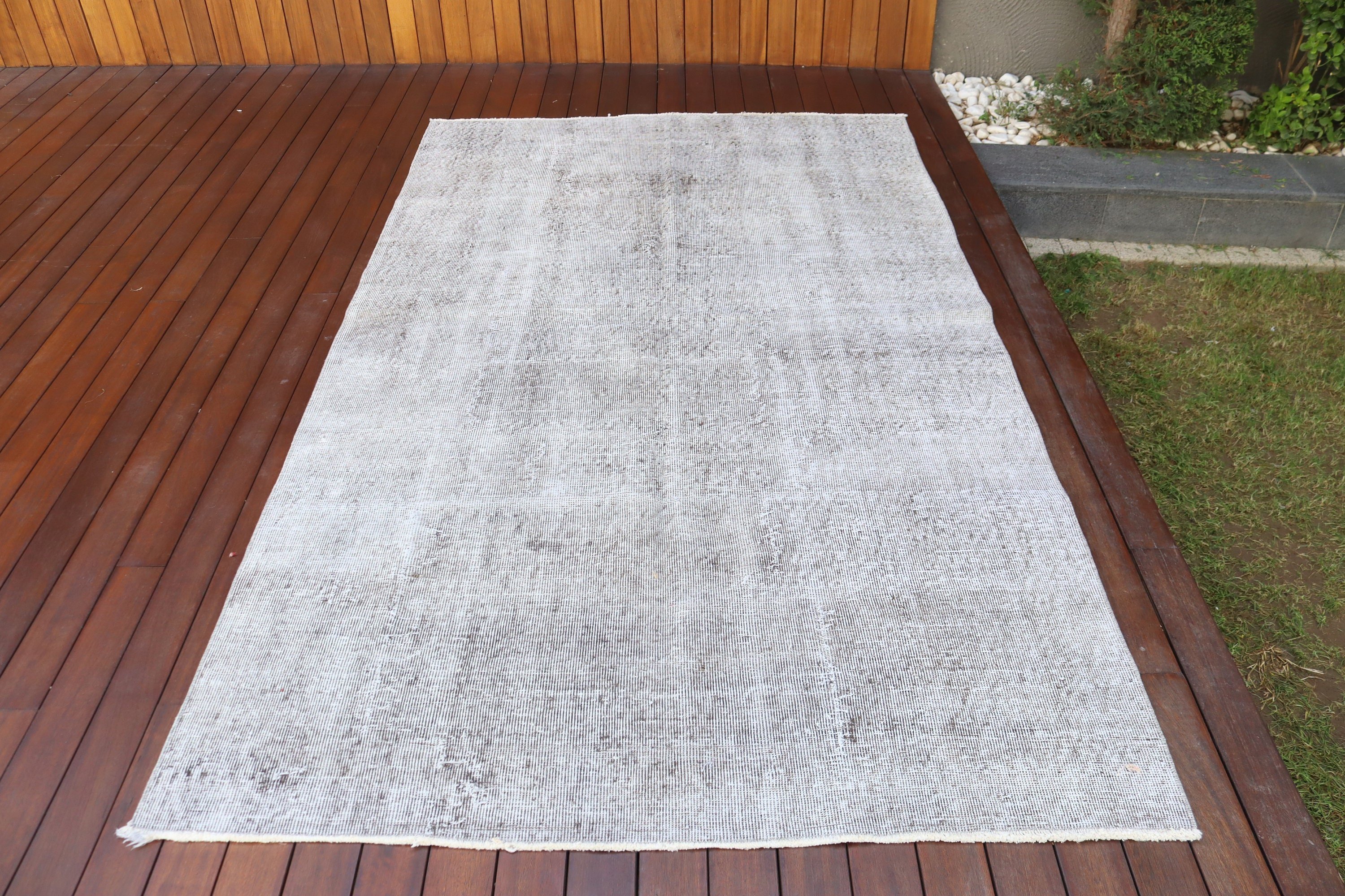 Neutral Rugs, Large Vintage Rug, Turkish Rugs, Home Decor Rug, Gray Oriental Rug, 4.9x8.2 ft Large Rug, Bedroom Rugs, Vintage Rugs