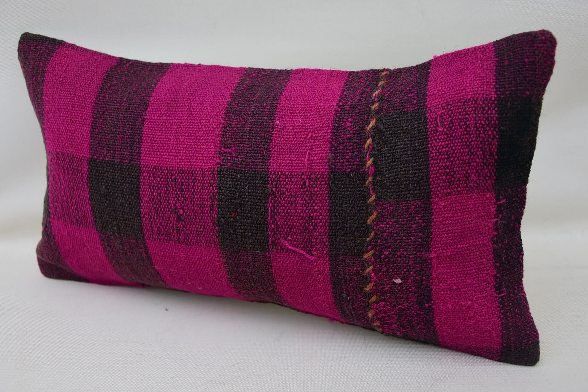 8"x16" Pink Pillow Case, Decorative Bolster Cushion, Vintage Kilim Throw Pillow, Vintage Kilim Pillow, Gift Pillow, Aesthetic Pillow