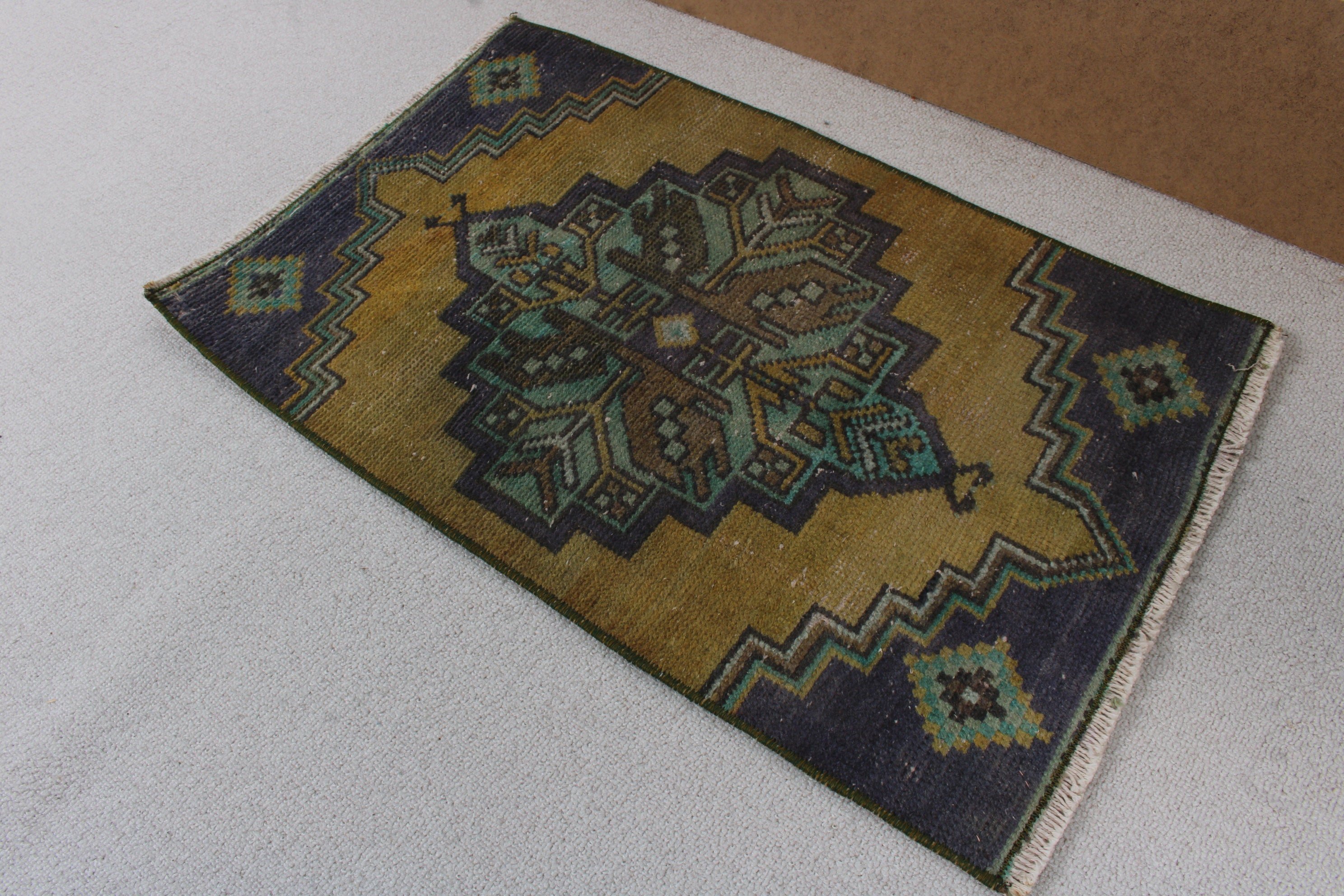 Turkey Rug, Door Mat Rug, Statement Rug, Home Decor Rug, 1.4x2.4 ft Small Rug, Vintage Rug, Green Oushak Rugs, Turkish Rug, Bathroom Rugs