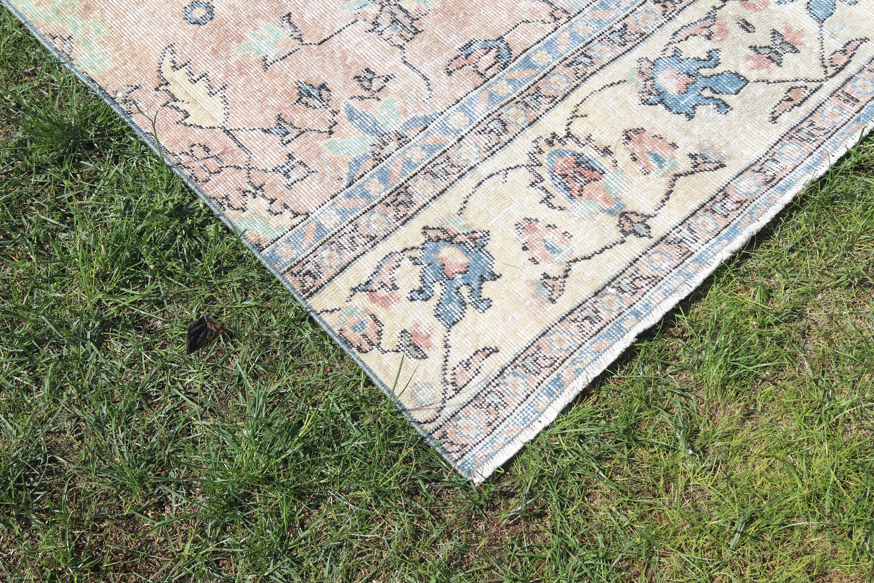 Boho Halı, 3.7x9.7 ft Runner Halı, Bej Antika Halılar, Vintage Runner Halıları, Türk Halısı, Vintage Halılar, Ev Dekorasyonu Halısı, Merdiven Halıları