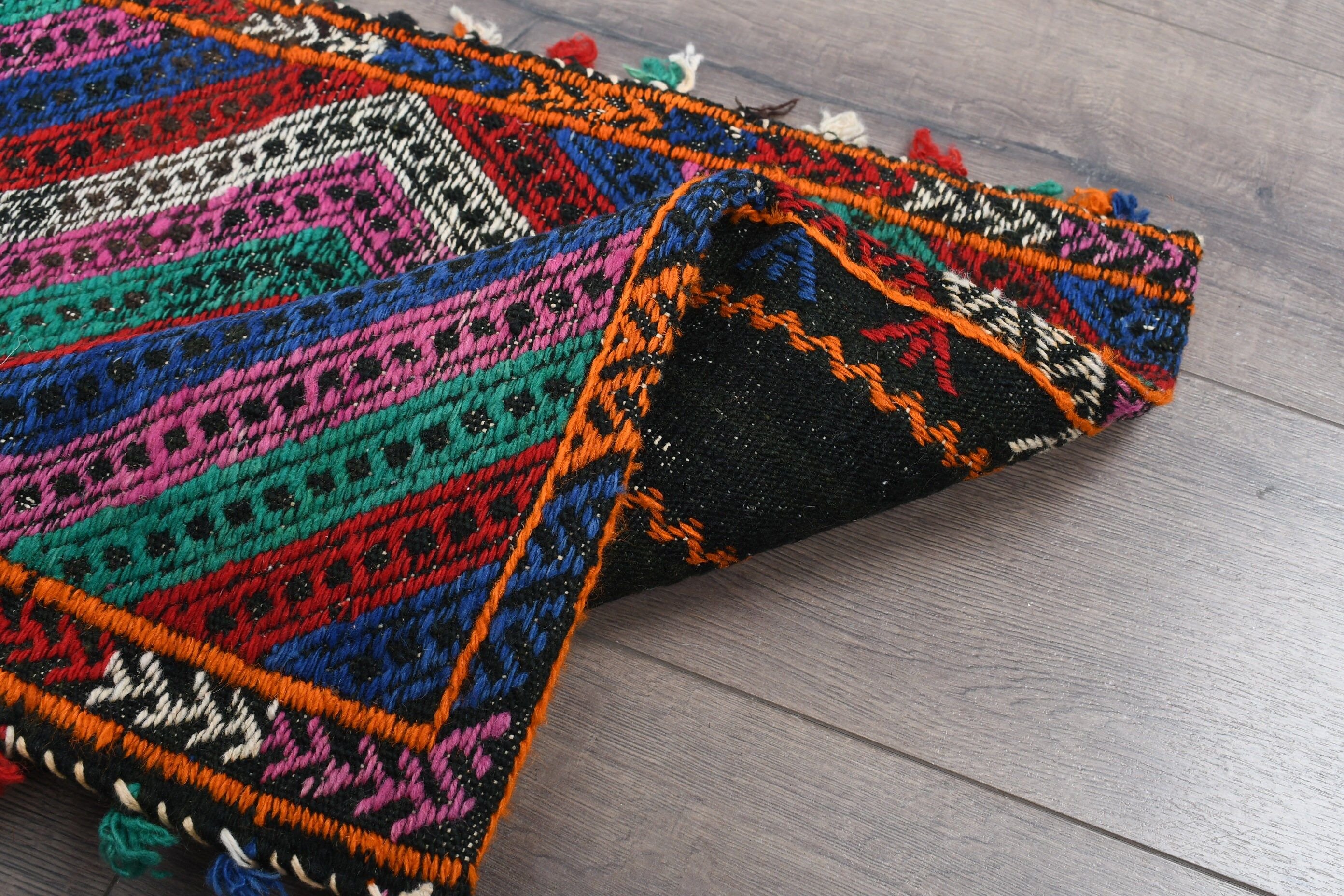 Havalı Halı, Anadolu Halısı, Türk Halısı, 1.9x5.8 ft Runner Halısı, Gökkuşağı Antika Halılar, Vintage Halılar, Kilim, Koridor Halıları, Mutfak Halıları, Eski Halı