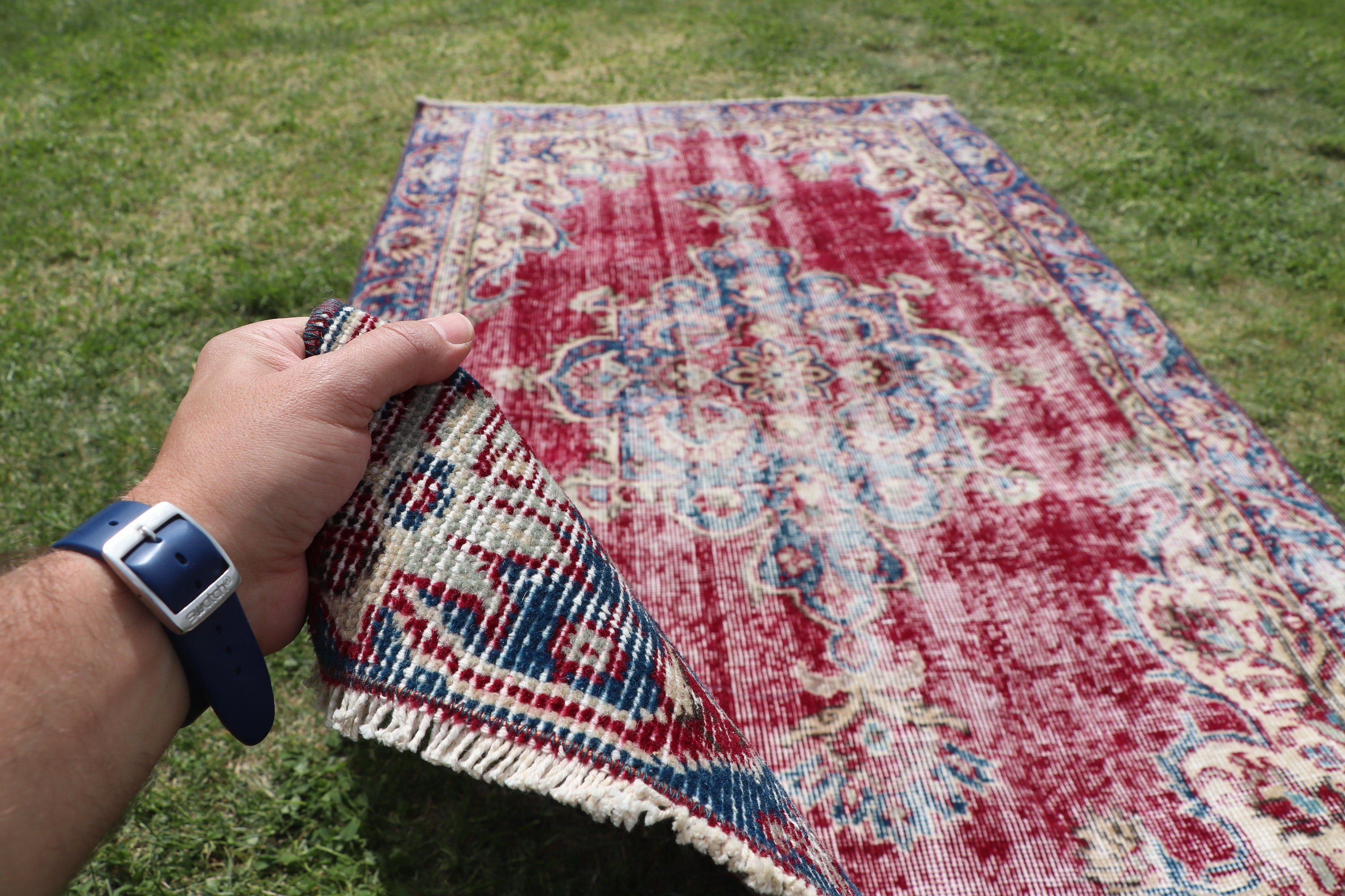 Decorative Rugs, Vintage Rugs, Turkish Rugs, Tribal Rug, Wool Rugs, 3.3x6.4 ft Accent Rugs, Red Moroccan Rug, Moroccan Rug, Bedroom Rugs