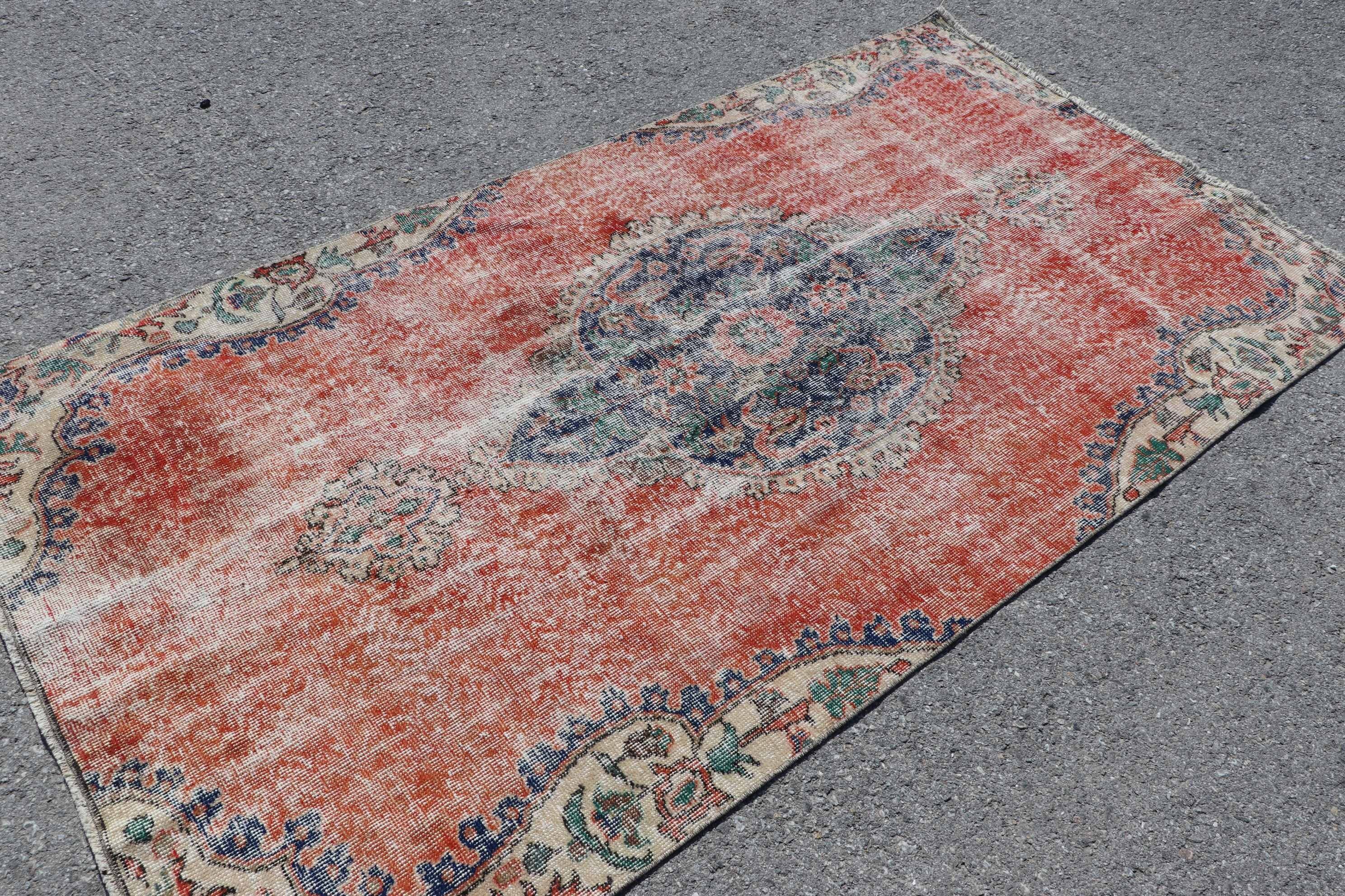 Red Cool Rugs, 4x7.5 ft Area Rug, Dining Room Rugs, Living Room Rugs, Vintage Rug, Floor Rug, Turkish Rug, Kitchen Rugs, Vintage Decor Rug