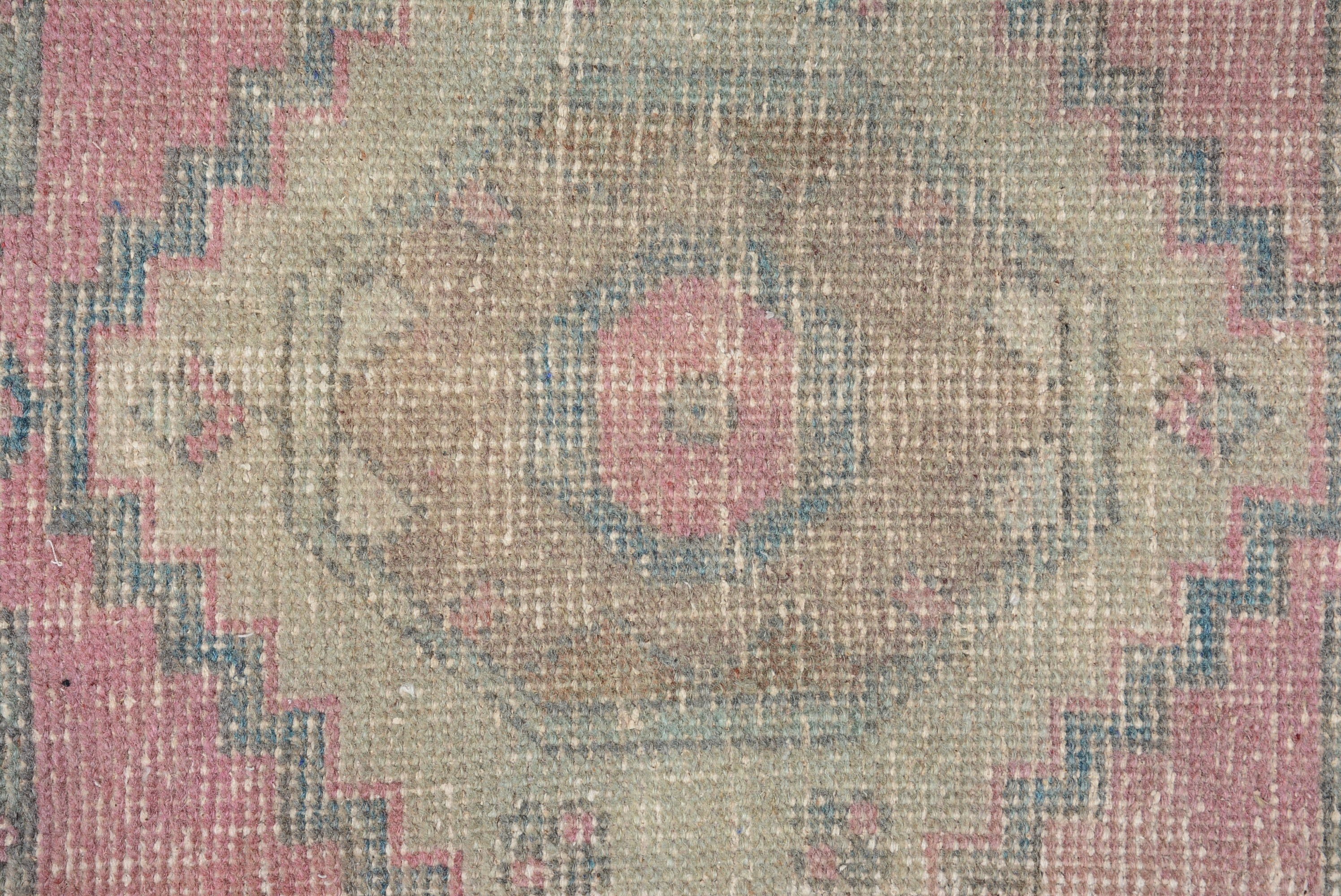 Turkish Rug, Bedroom Rug, Pink Bedroom Rug, Vintage Rug, 1.2x2.8 ft Small Rug, Antique Rug, Rugs for Kitchen, Entry Rug, Bathroom Rug