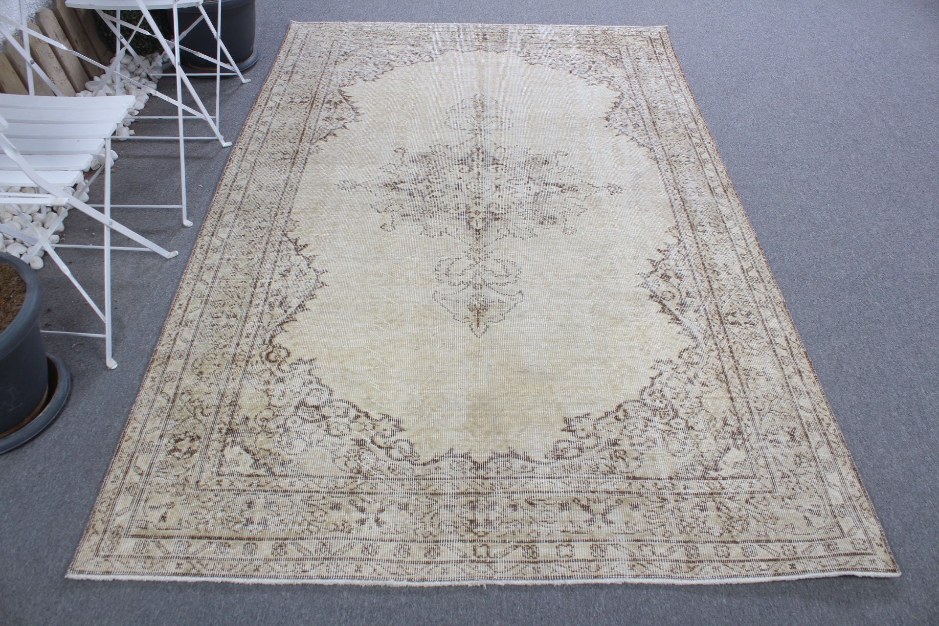 Turkish Rugs, 5.2x8.2 ft Large Rug, Beige Floor Rug, Rugs for Dining Room, Bedroom Rug, Floor Rug, Dining Room Rug, Wool Rugs, Vintage Rug