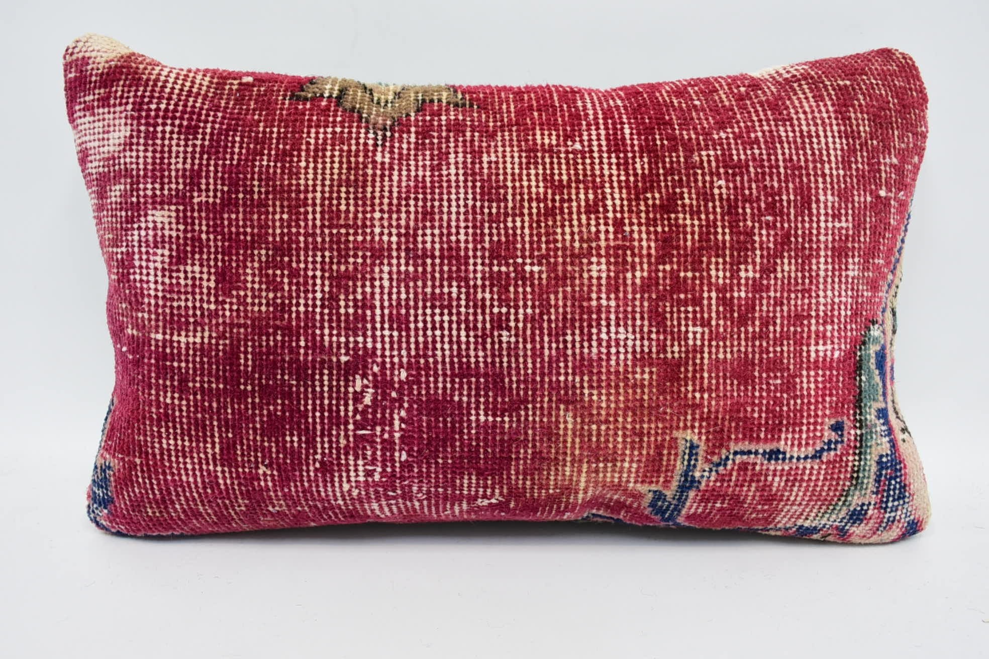 12"x20" Red Cushion, Kilim Pillow, Turkish Pillow, Home Decor Pillow, Couch Pillow Sham, Hippie Throw Pillow