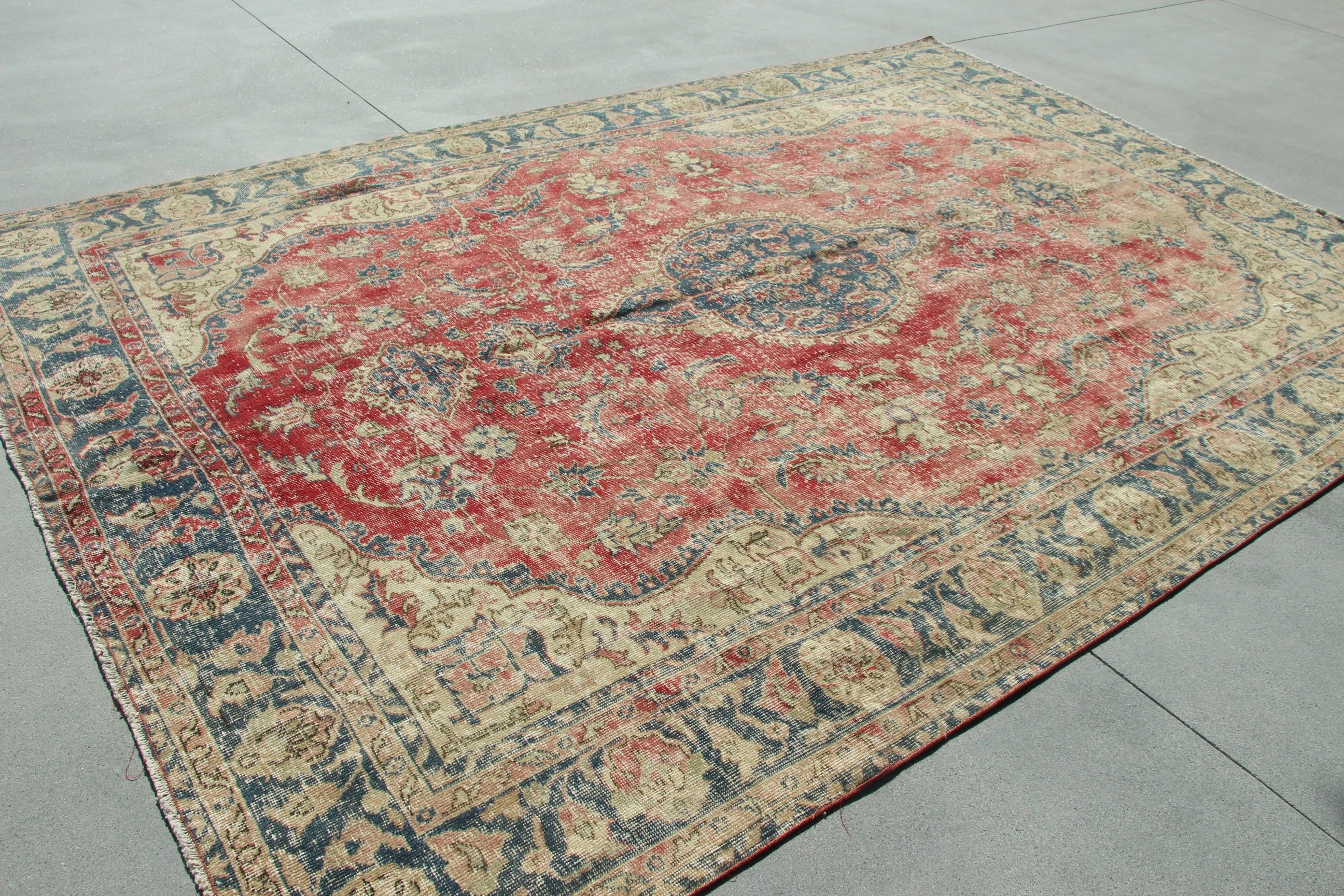 7.4x10.5 ft Oversize Rug, Boho Rug, Turkish Rugs, Luxury Rugs, Vintage Rugs, Cool Rugs, Red Oriental Rugs, Salon Rugs, Oversize Turkish Rug