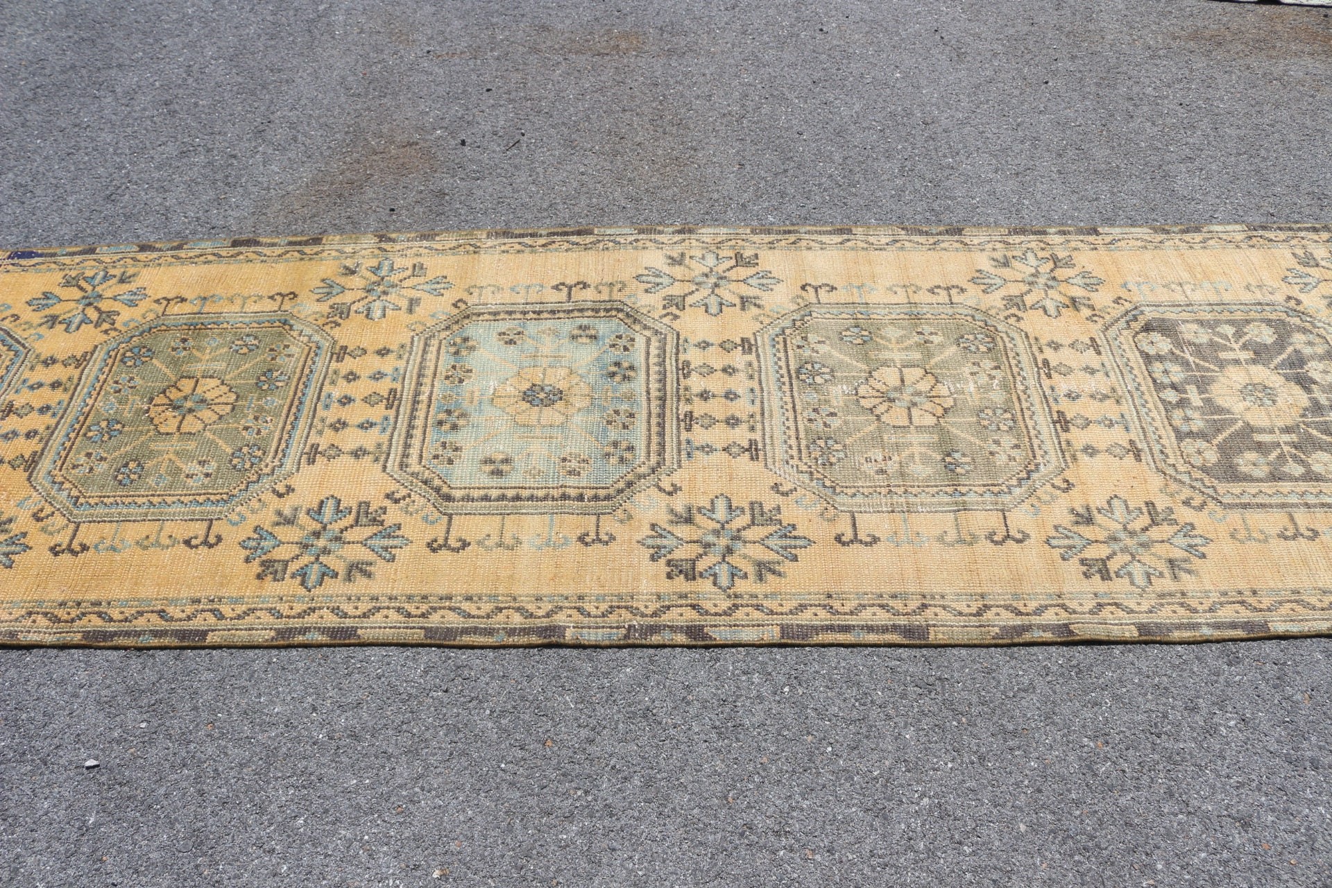 Kitchen Rug, Cool Rug, Rugs for Stair, Moroccan Rug, Orange Oushak Rug, Vintage Rugs, Corridor Rug, 3.1x10.3 ft Runner Rug, Turkish Rug