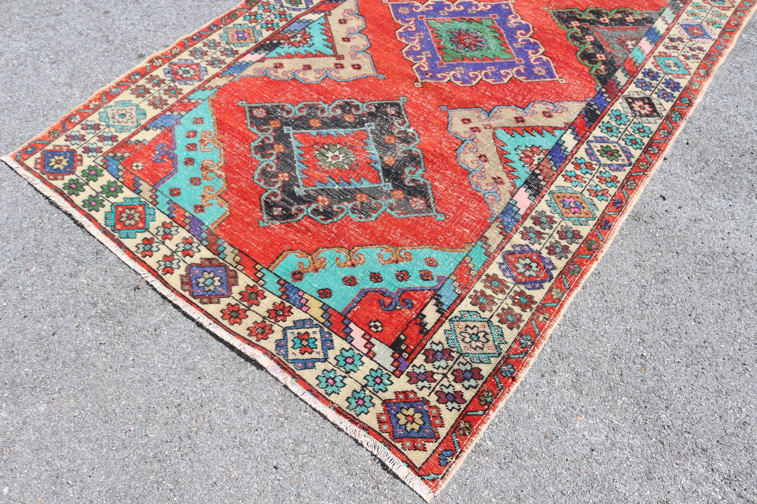 Pale Rugs, Rugs for Stair, Moroccan Rug, 5x13 ft Runner Rugs, Vintage Rug, Red Wool Rug, Kitchen Rug, Turkish Rug, Cool Rug, Hallway Rug