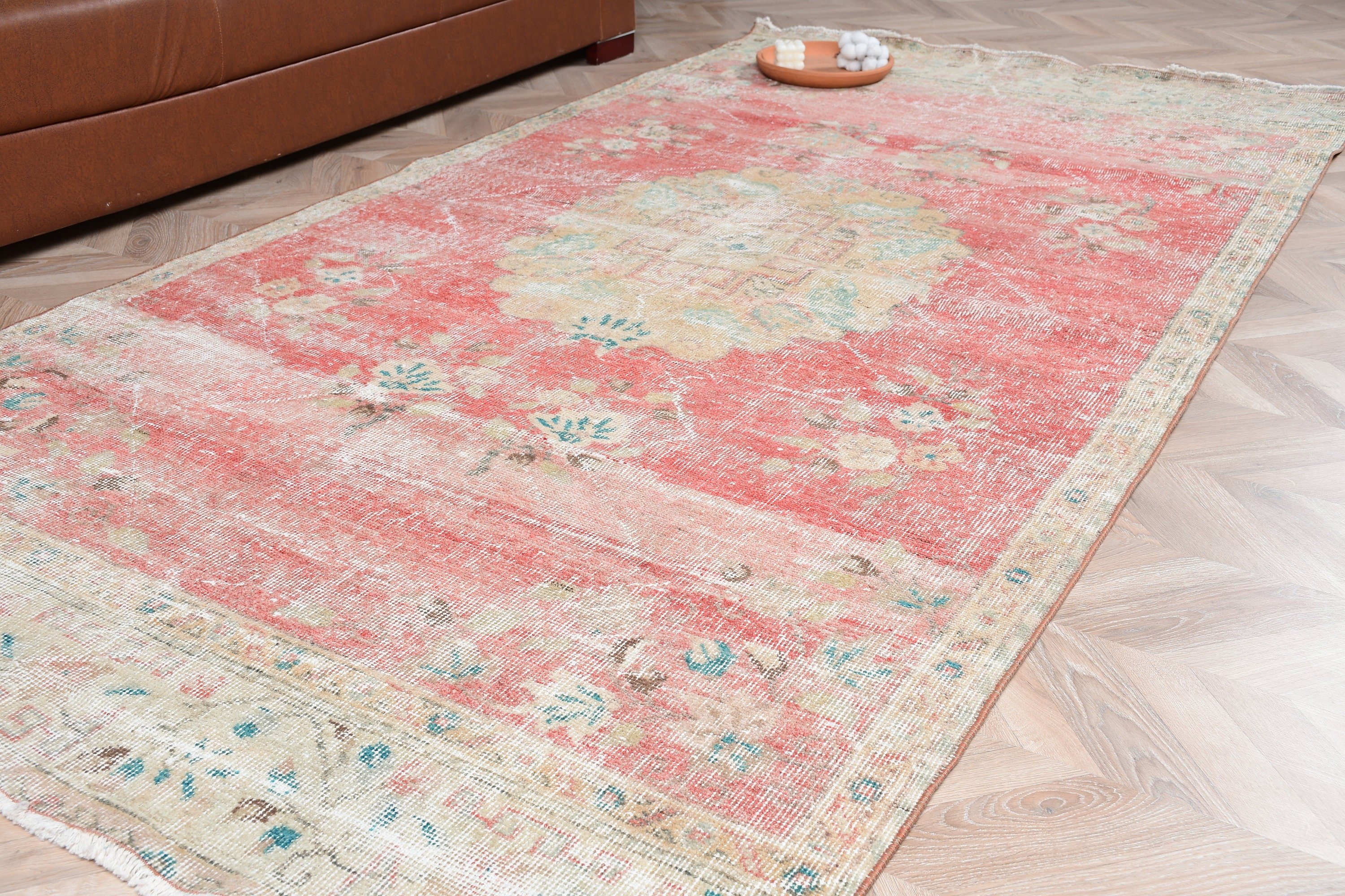 Wool Rugs, Pink Home Decor Rug, Floor Rug, Turkish Rug, Bedroom Rugs, 4.8x9.2 ft Large Rug, Living Room Rugs, Vintage Rug, Ethnic Rug