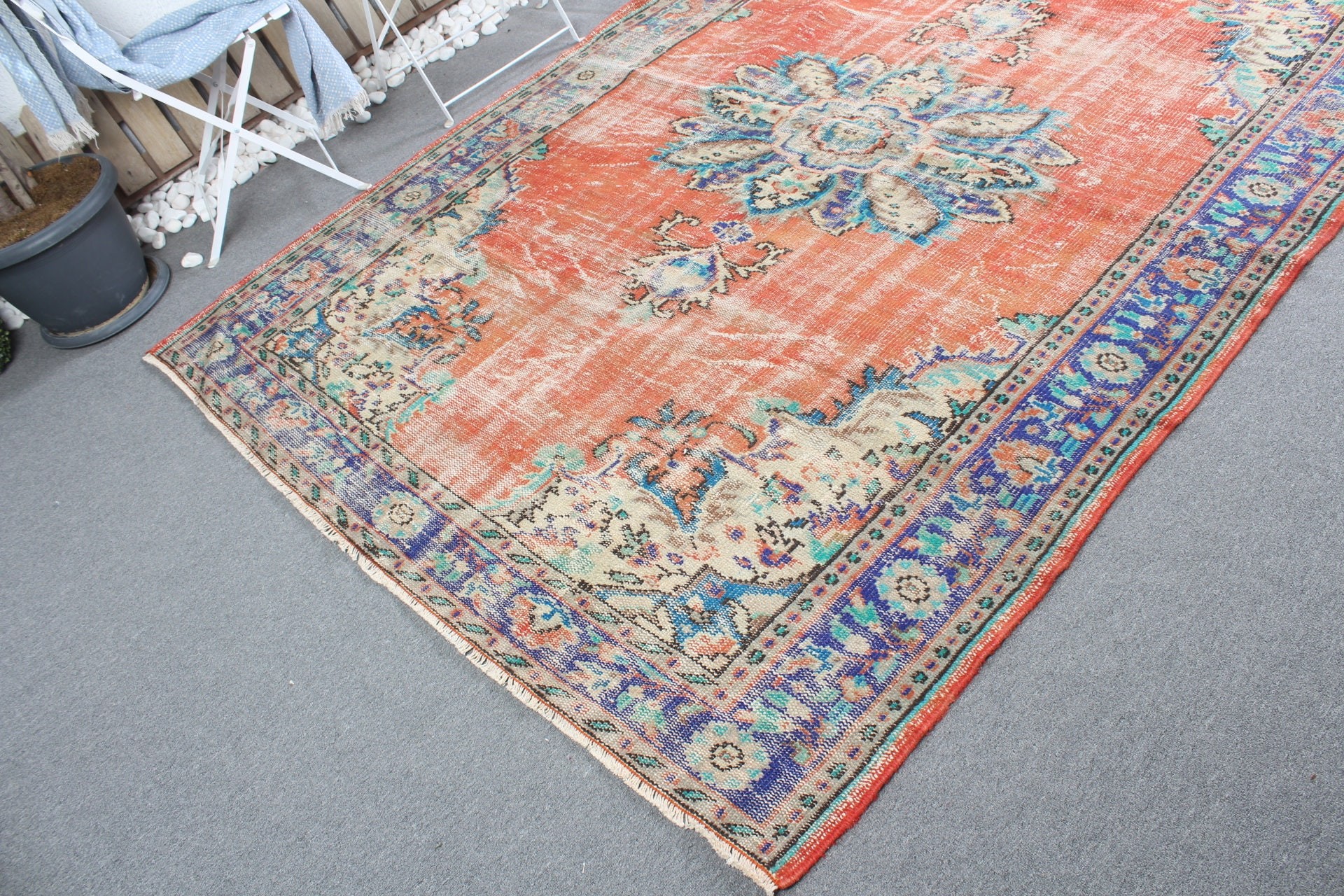 Floor Rug, Vintage Rugs, Living Room Rug, Wool Rug, 6.2x8.8 ft Large Rug, Eclectic Rug, Rugs for Dining Room, Turkish Rug, Red Bedroom Rug