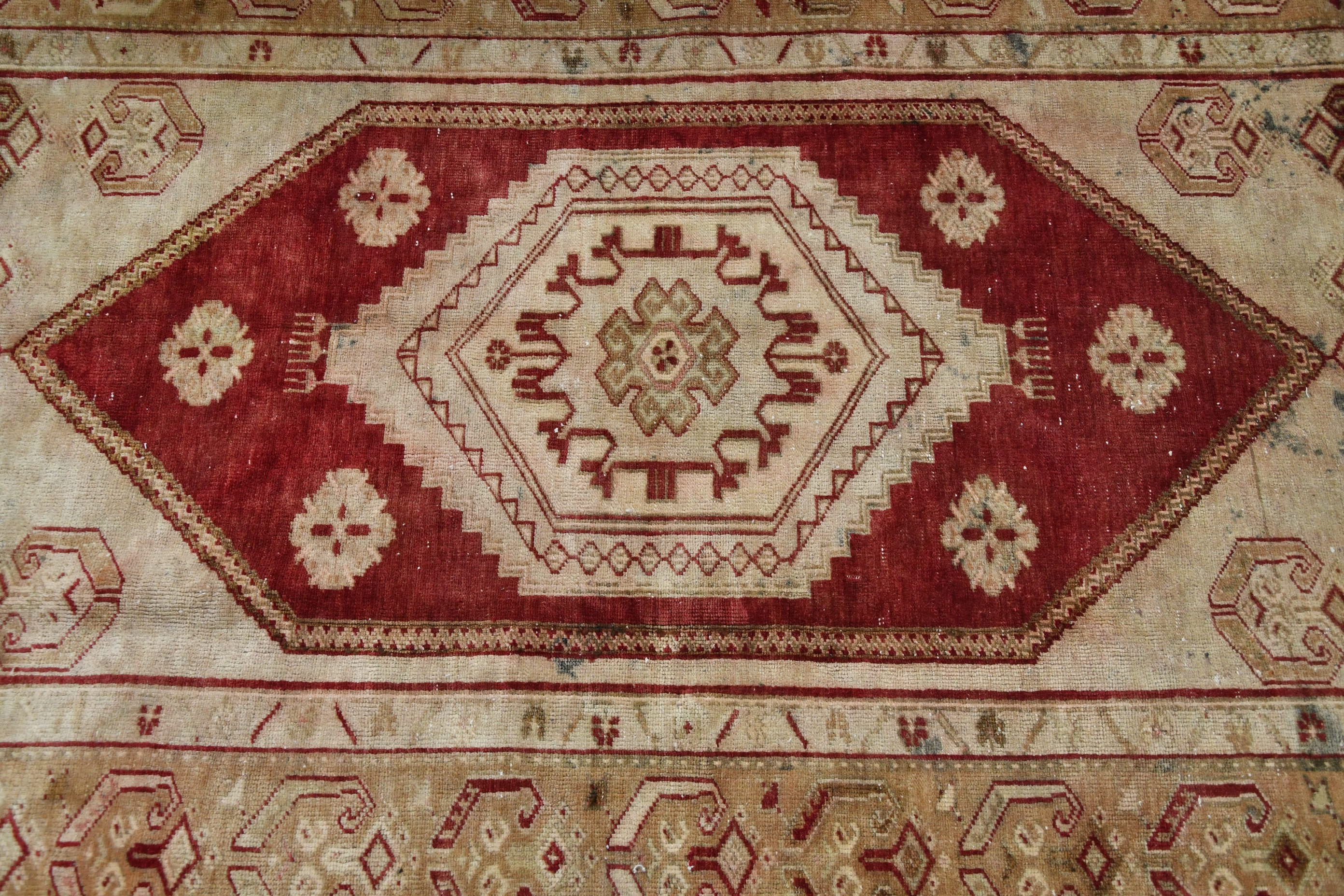 Oushak Rugs, Rugs for Dining Room, Indoor Rug, Bedroom Rug, Vintage Rug, Anatolian Rugs, Turkish Rug, Hand Knotted Rug, 3.5x7.2 ft Area Rug