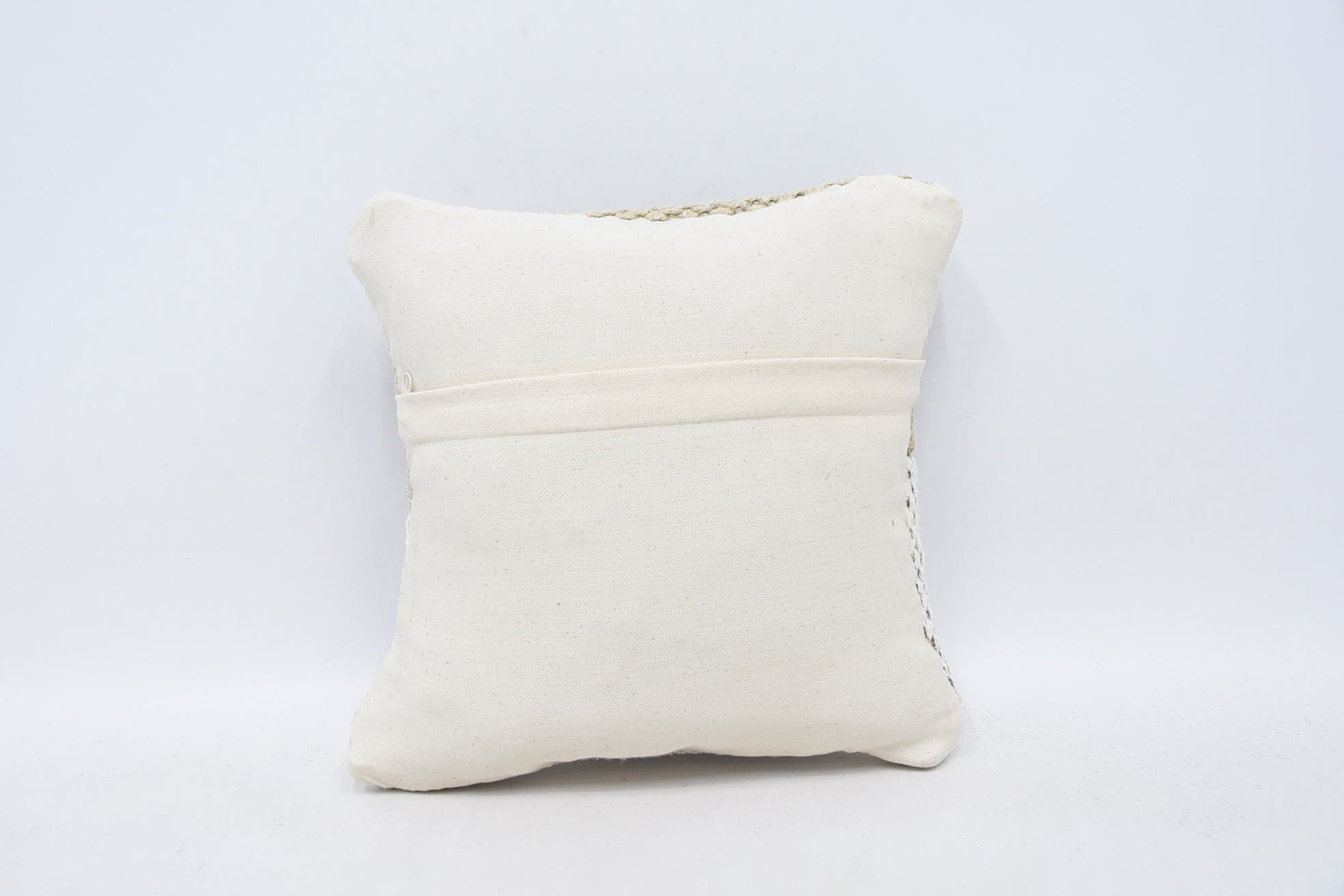 Decorative Bolster Cushion Case, Gift Pillow, Accent Pillow, Turkish Kilim Pillow, 12"x12" Beige Pillow Sham, Vintage Pillow