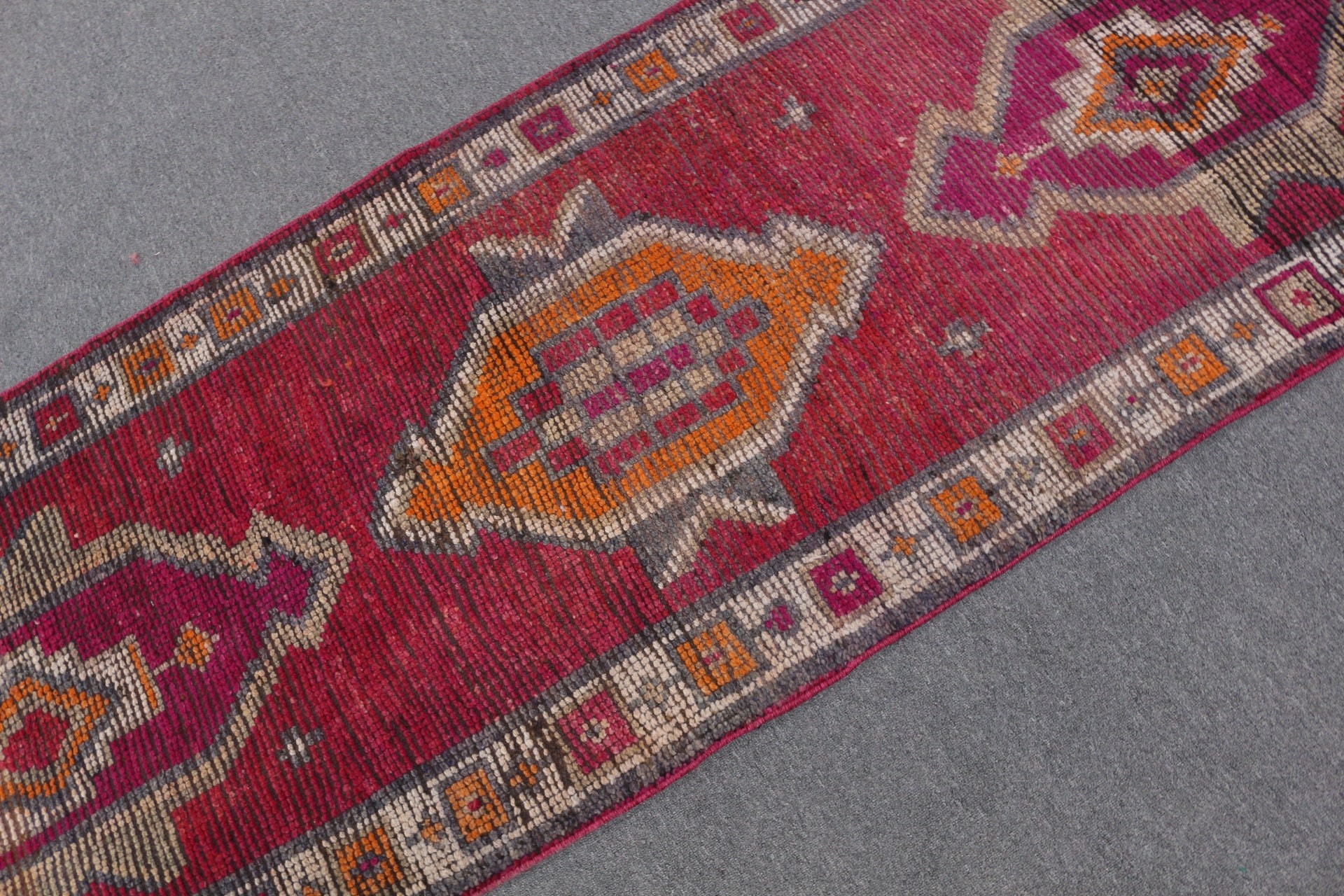 2.8x8.4 ft Runner Rug, Purple Oriental Rug, Home Decor Rug, Rugs for Runner, Turkish Rug, Vintage Rugs, Pale Rug, Kitchen Rugs, Bedroom Rug