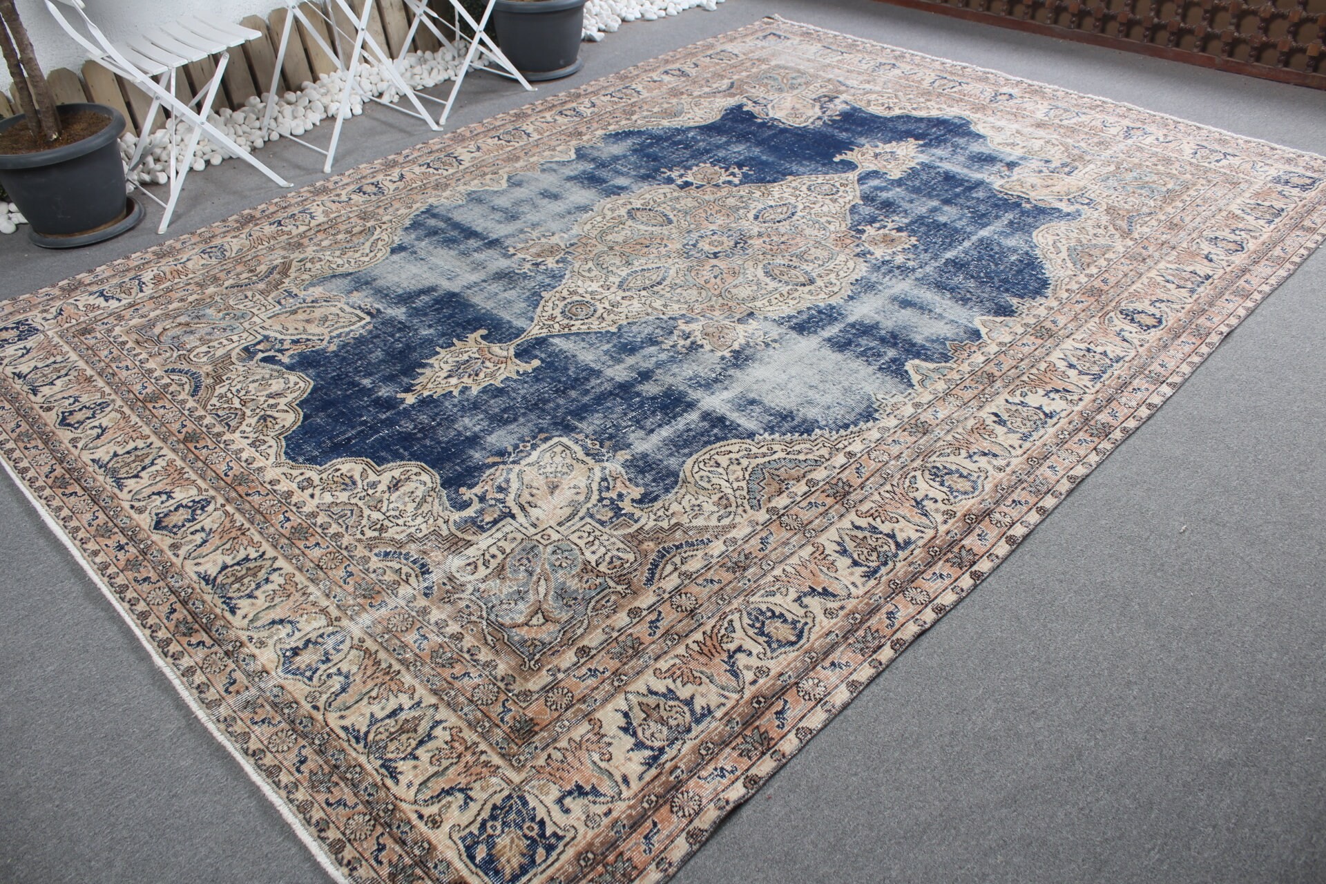 Dining Room Rug, Turkish Rug, Living Room Rug, 7.9x11.2 ft Oversize Rugs, Bedroom Rug, Kitchen Rug, Boho Rug, Vintage Rug, Blue Bedroom Rug