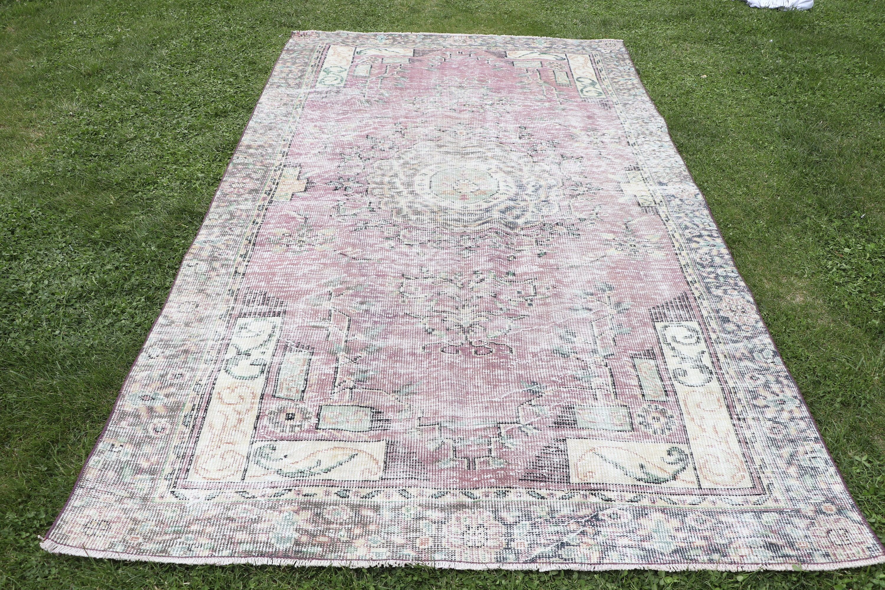 Türk Halıları, Mor 5.4x9.4 ft Büyük Halılar, Salon Halıları, Yer Halıları, Mutfak Halısı, Vintage Halılar, Büyük Vintage Halı, Modern Halı