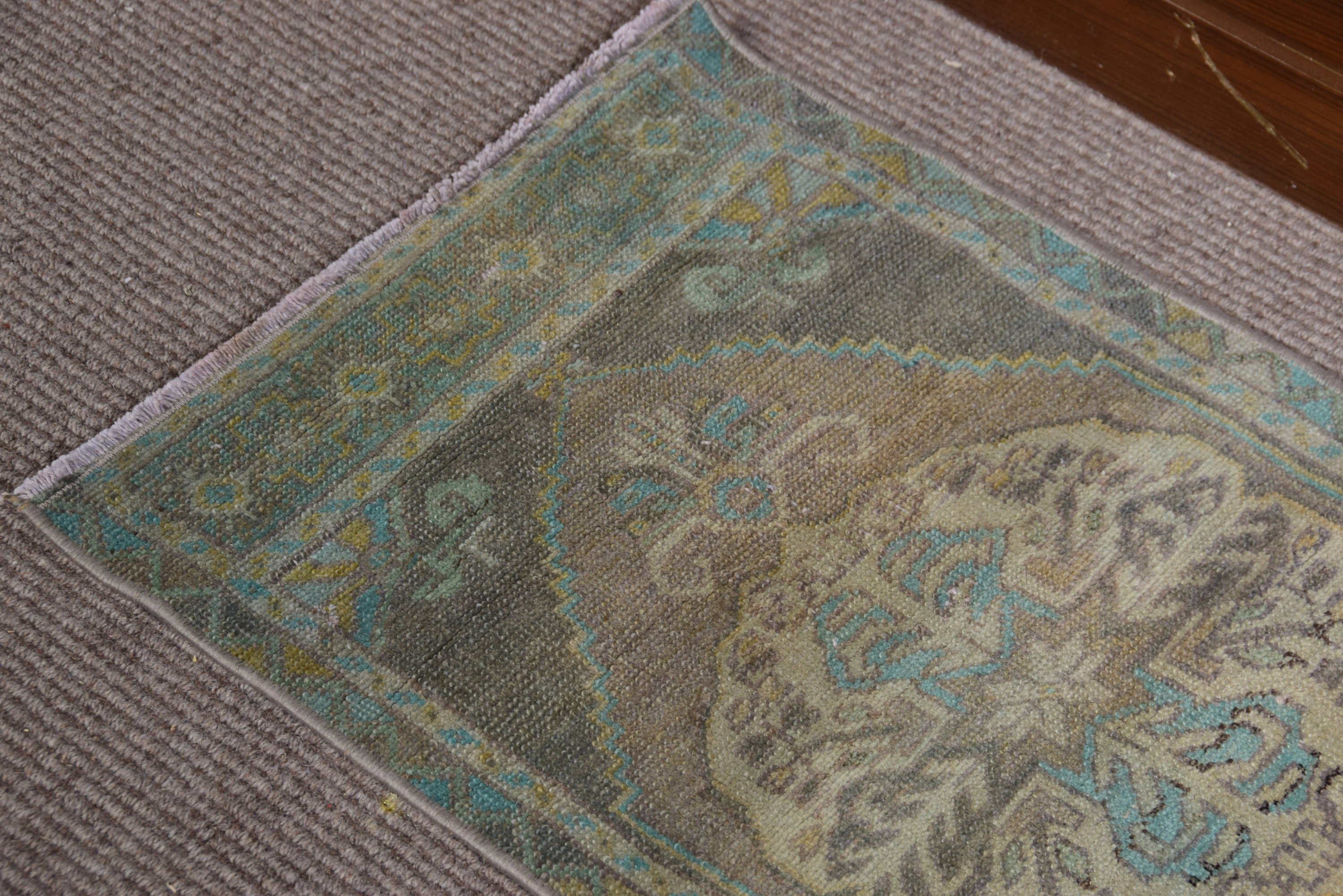 Car Mat Rug, Bedroom Rug, Vintage Rugs, Oushak Rug, Home Decor Rug, Green Oushak Rugs, Rugs for Entry, Turkish Rug, 1.5x2.7 ft Small Rugs