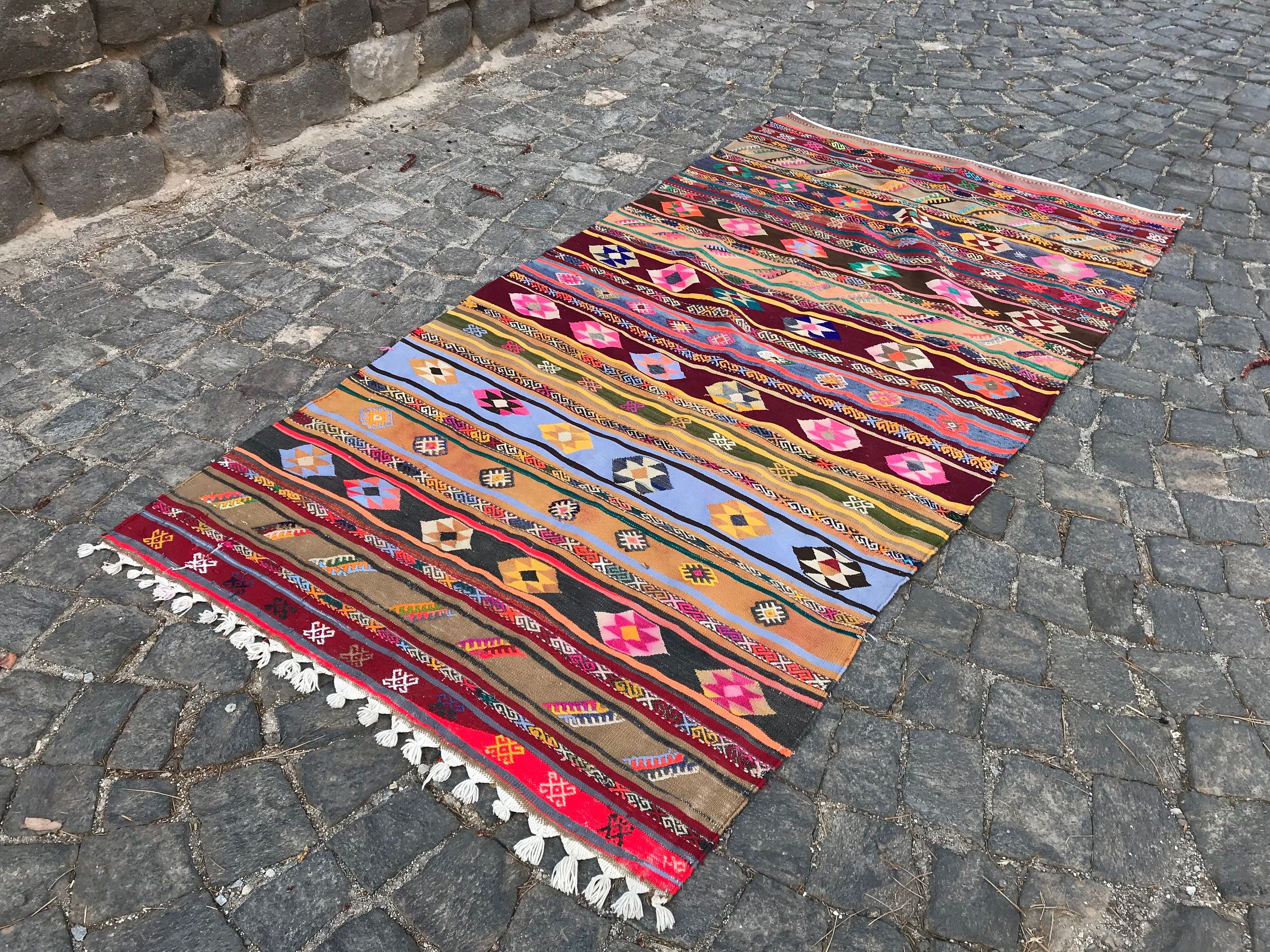 Yatak Odası Halısı, Pembe 4.1x7.9 ft Alan Kilimi, Türk Halıları, Vintage Halı, Yemek Odası Halıları, Ev Dekorasyonu Halısı, Eski Halı, Anadolu Halısı