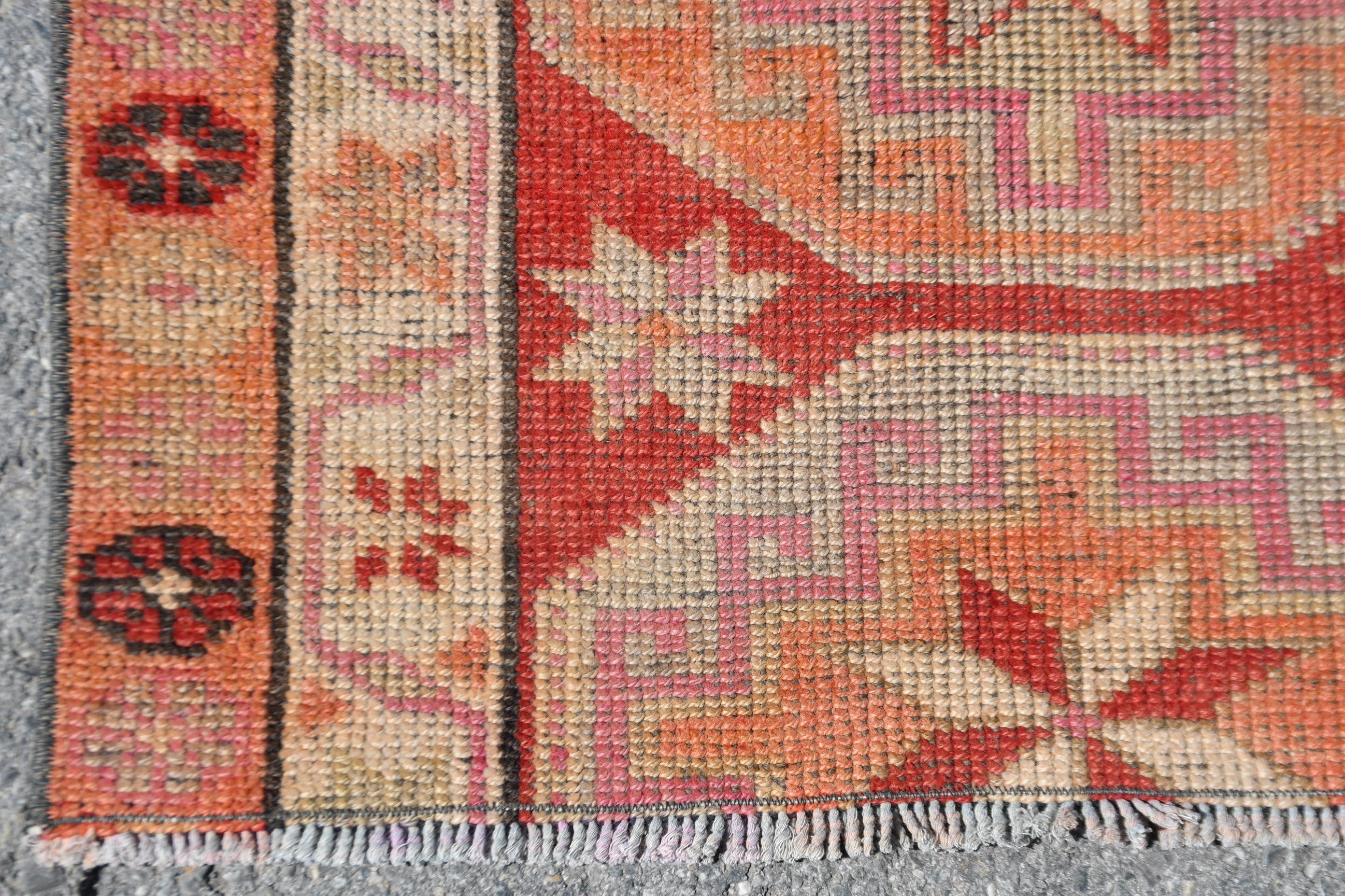 Old Rug, Floor Rug, Colorful Rug, 2.6x12.9 ft Runner Rugs, Turkish Rug, Vintage Rug, Kitchen Rugs, Rugs for Runner, Kitchen Rug Runner Rugs