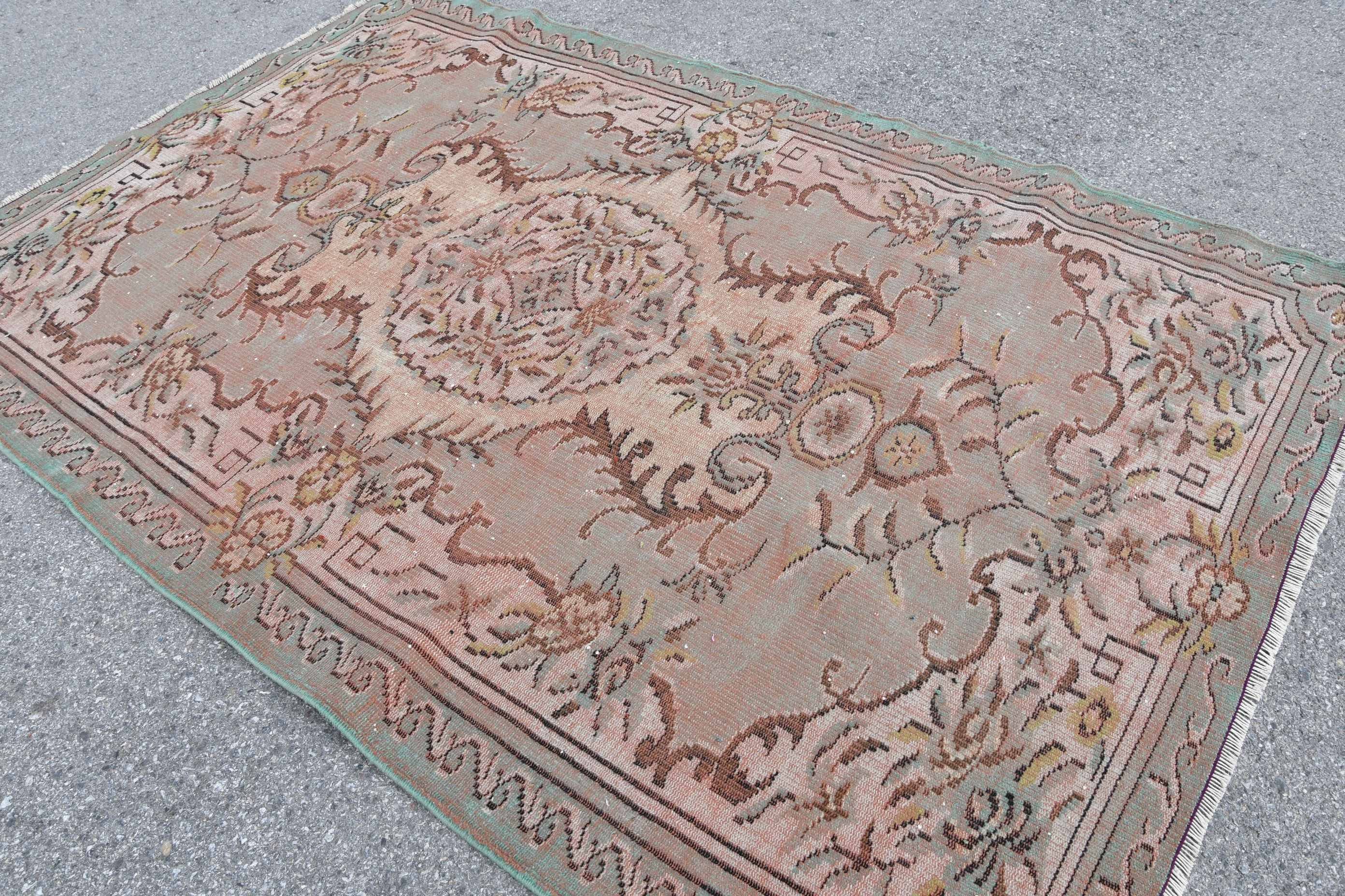 Vintage Halılar, Yeşil Fas Halıları, Pastel Halı, Oturma Odası Halıları, 5.6x8.7 ft Büyük Halı, Oushak Halıları, Türk Halıları, Mutfak Halısı, Salon Halısı