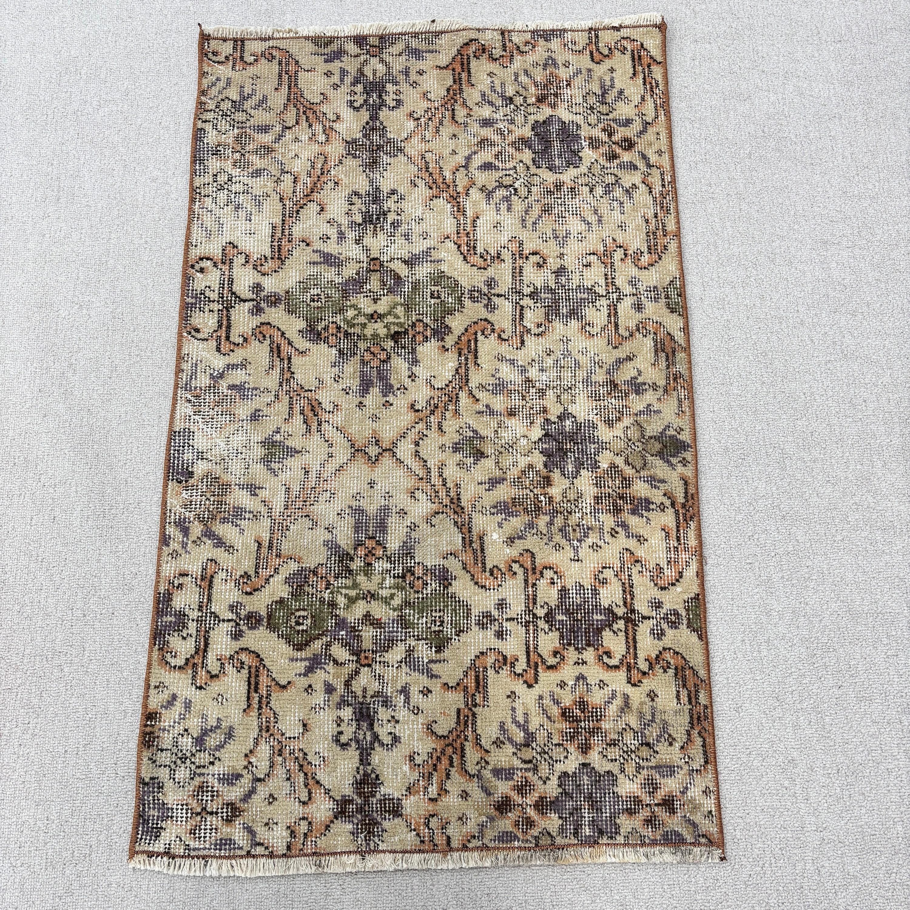 Kapı Paspasları için Halılar, Kahverengi Boho Halı, Ev Dekorasyonu Halısı, Vintage Halı, Banyo Halıları, Araba Paspas Halısı, 2x3,2 ft Küçük Halılar, Türk Halıları, Oushak Halıları