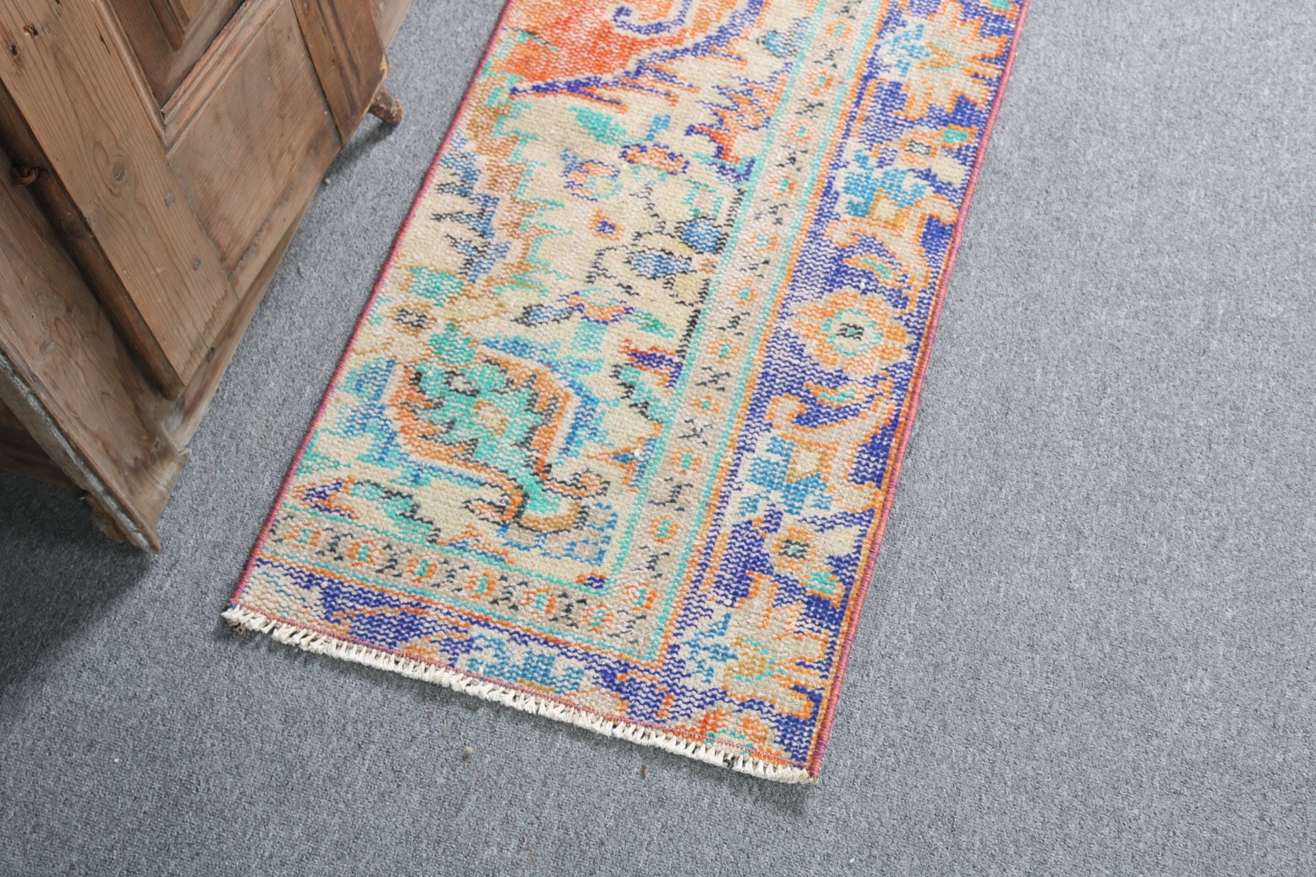 Entry Rugs, Floor Rug, Blue Oriental Rug, 1.5x2.9 ft Small Rug, Turkish Rugs, Handwoven Rug, Vintage Rugs, Moroccan Rug, Small Vintage Rug