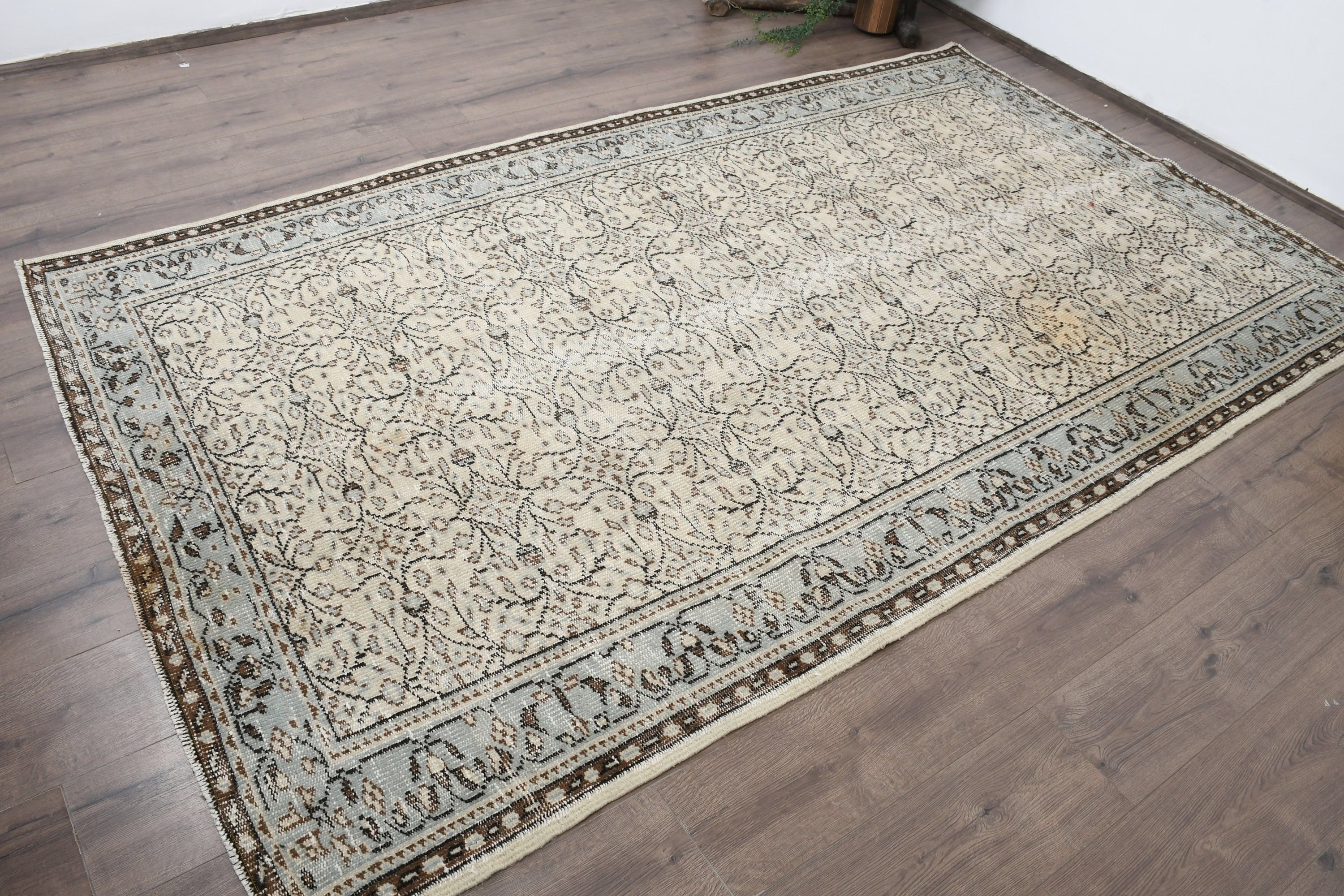 Sanat Halısı, Antika Halı, Bej Ev Dekorasyonu Halıları, Türk Halısı, 5.1x8.8 ft Büyük Halılar, Oturma Odası Halıları, Salon Halıları, Yatak Odası Halısı, Vintage Halı