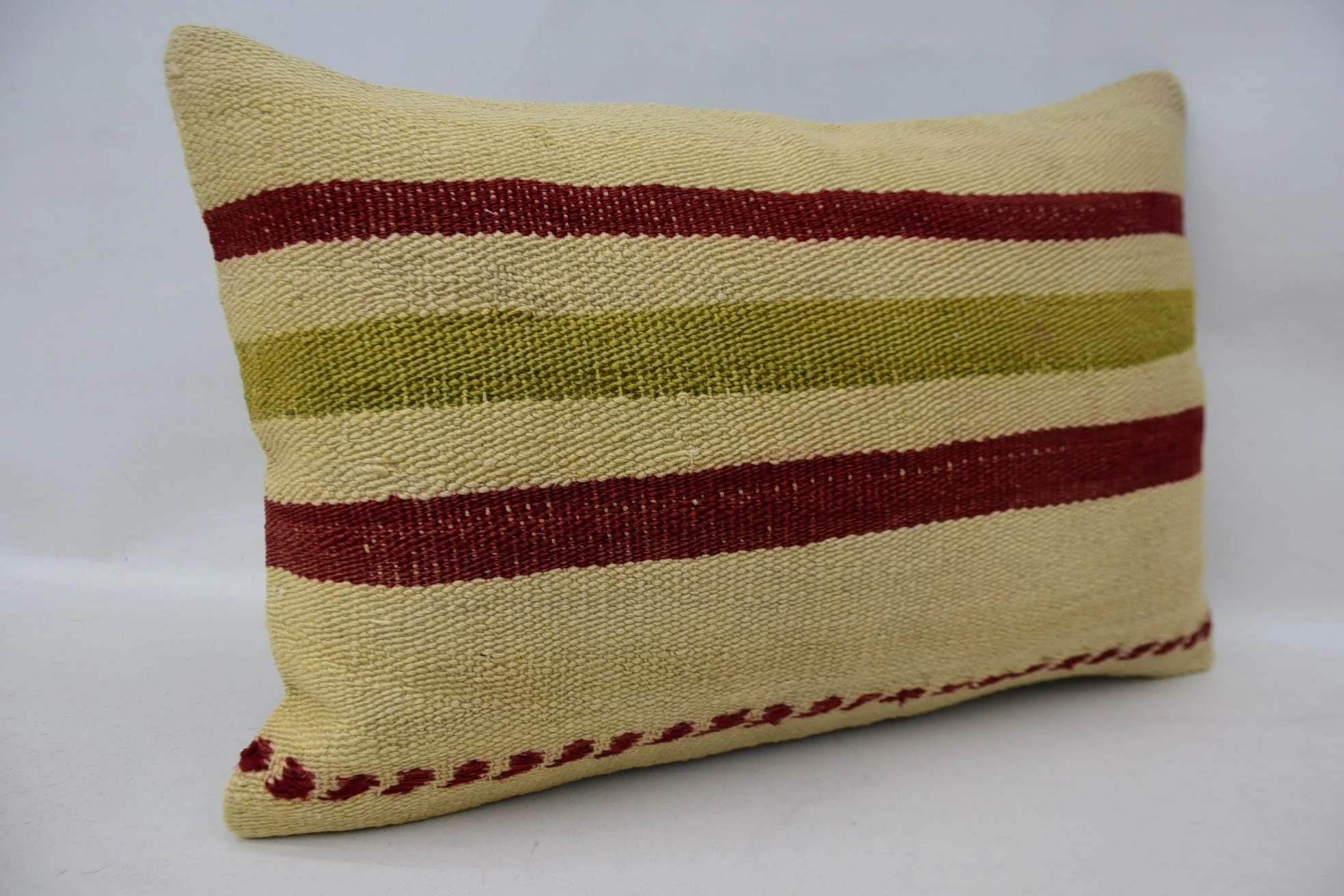 Ethnic Pillow Cover Pillow Cover, Boho Pillow Sham Cover, Kilim Pillow, Antique Pillows, Handmade Rug Seat Pillow, 16"x24" Beige Pillow
