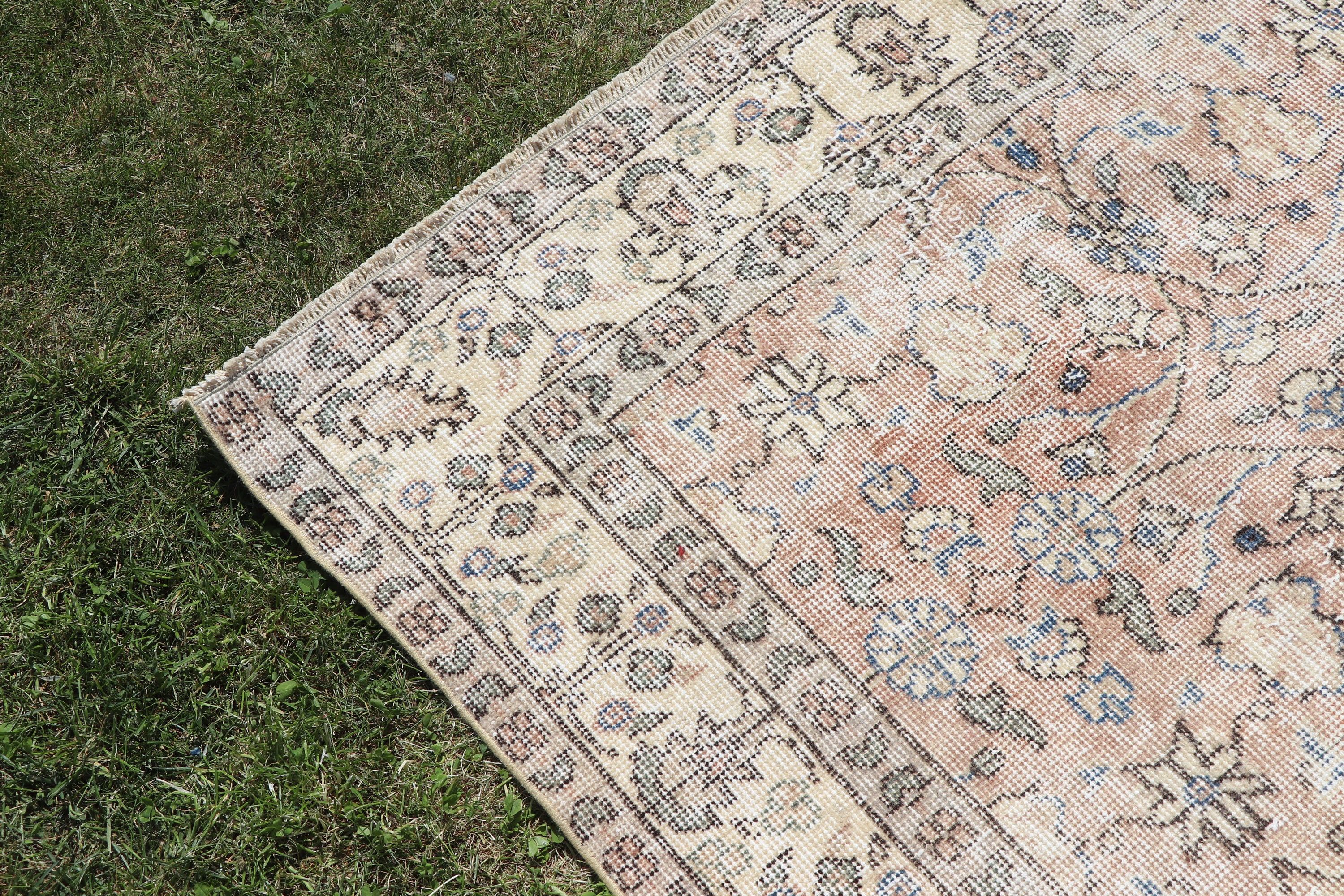 Kahverengi Mutfak Halısı, Türk Halısı, Boho Halıları, Vintage Halı, Lüks Halılar, Yatak Odası Halıları, 3,6x6,5 ft Accent Halı, Dekoratif Halılar, Mutfak Halıları