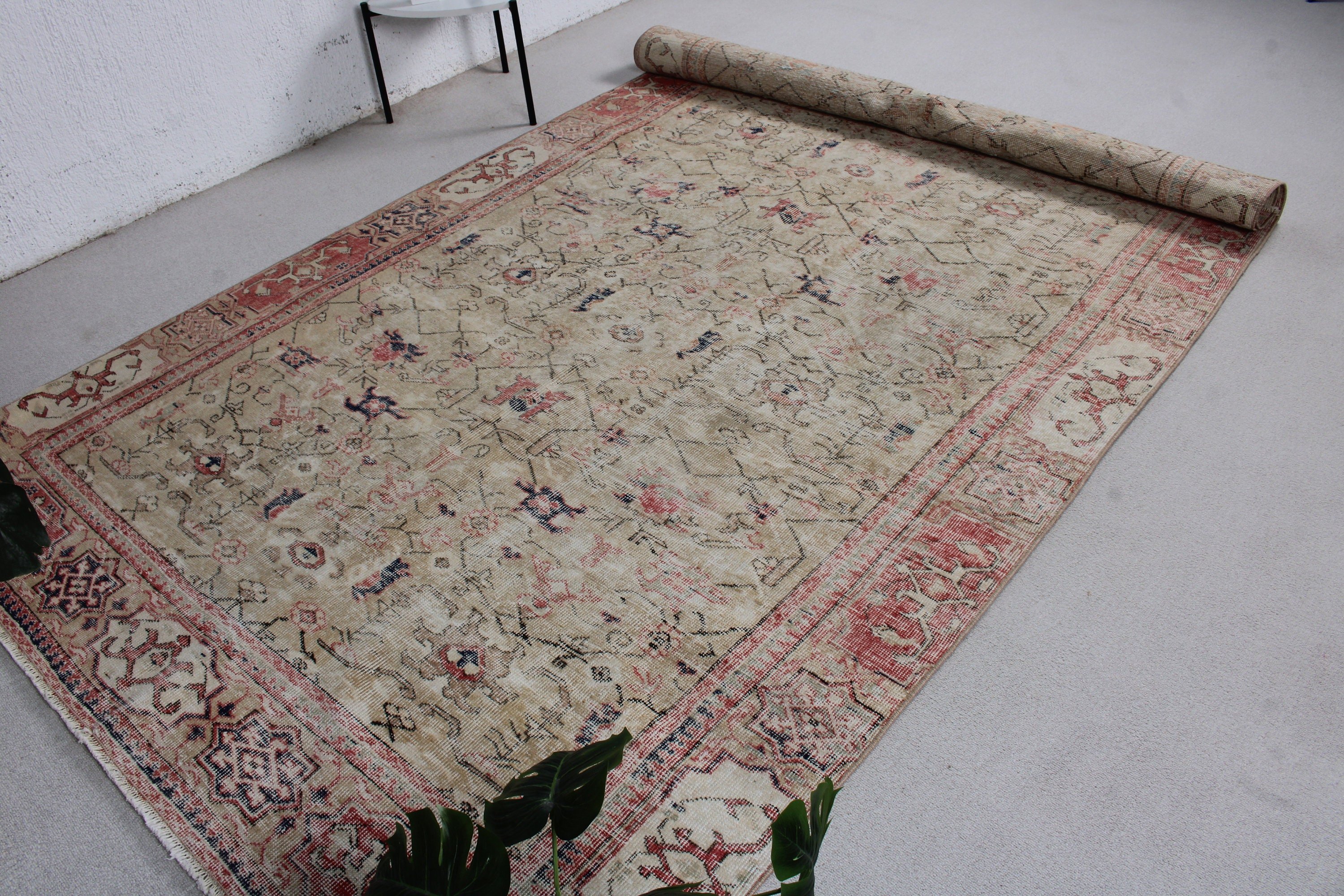 Beige Oriental Rugs, Vintage Rug, Outdoor Rug, 6x10.6 ft Large Rug, Cool Rug, Anatolian Rug, Salon Rugs, Turkish Rugs, Living Room Rugs