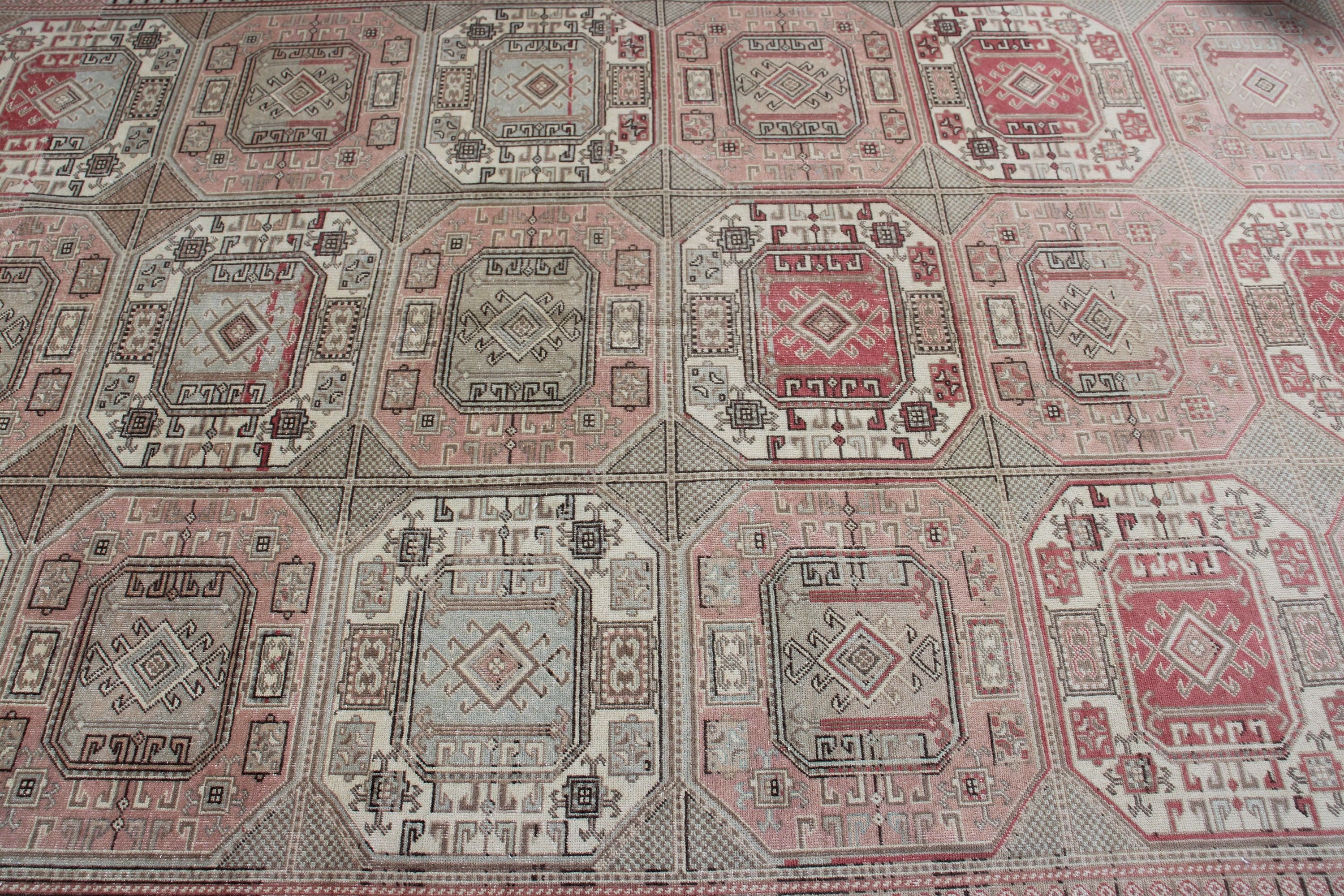 Vintage Halı, 6.2x9.5 ft Büyük Halılar, Pembe Yer Halıları, Yatak Odası Halısı, Büyük Yün Halı Halıları, Yer Halıları, Türk Halısı, Yün Halıları, Büyük Oushak Halısı