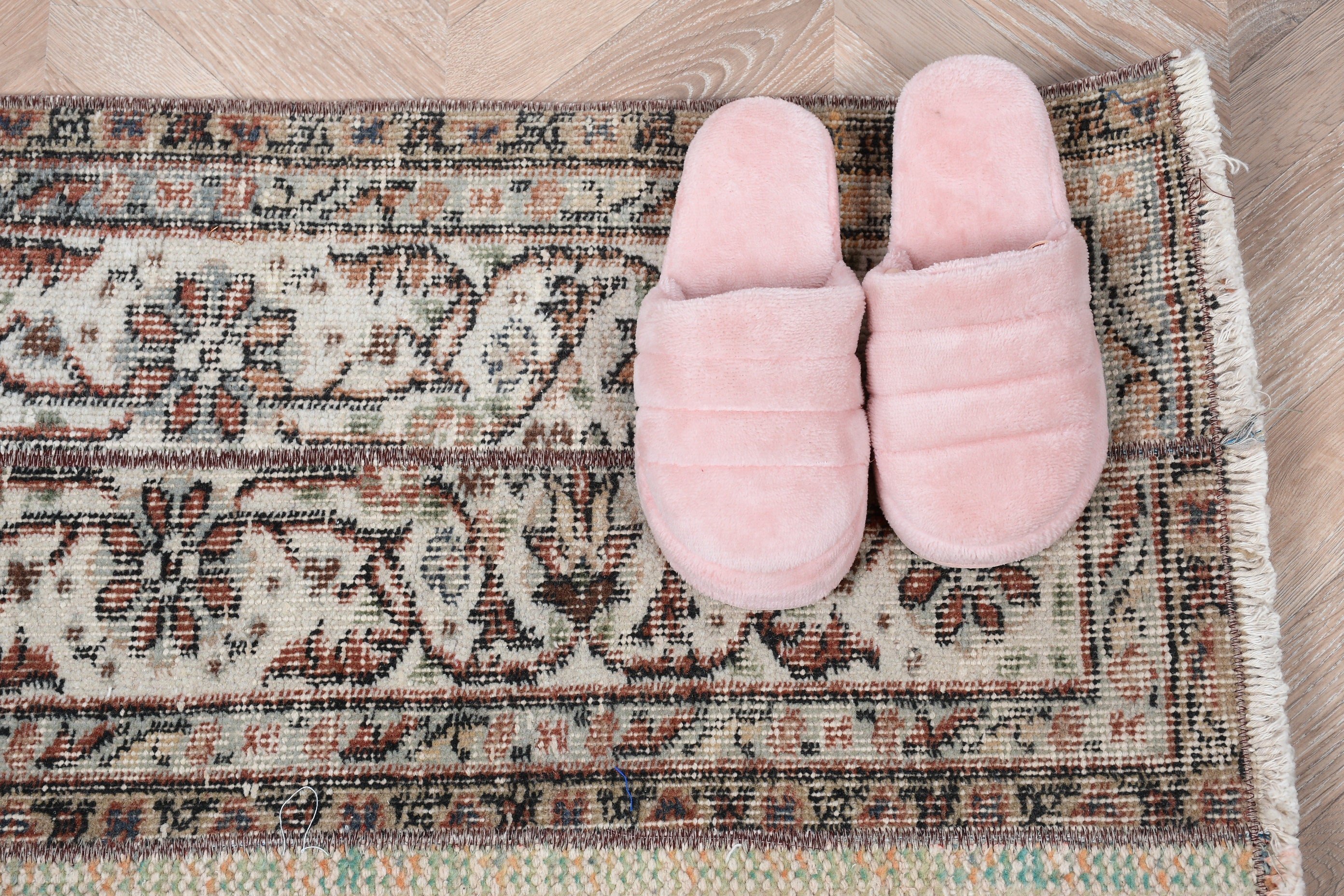 Kitchen Rug, Bright Rug, Turkish Rug, 1.8x4 ft Small Rug, Entry Rug, Beige Anatolian Rugs, Rugs for Door Mat, Vintage Rug, Anatolian Rugs
