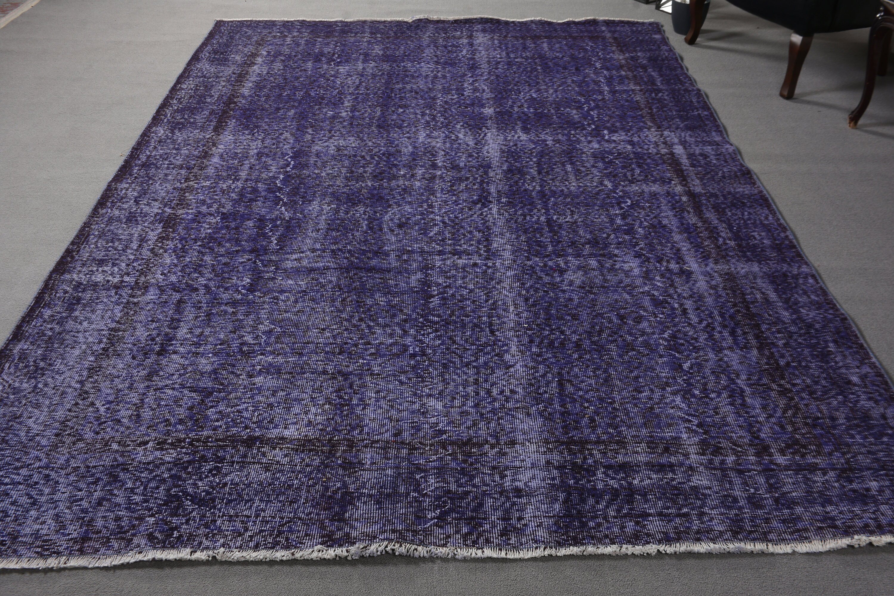 Luxury Rug, Handwoven Rug, 6.8x10 ft Large Rug, Modern Rug, Salon Rugs, Purple Handwoven Rug, Turkish Rug, Large Oushak Rugs, Vintage Rug