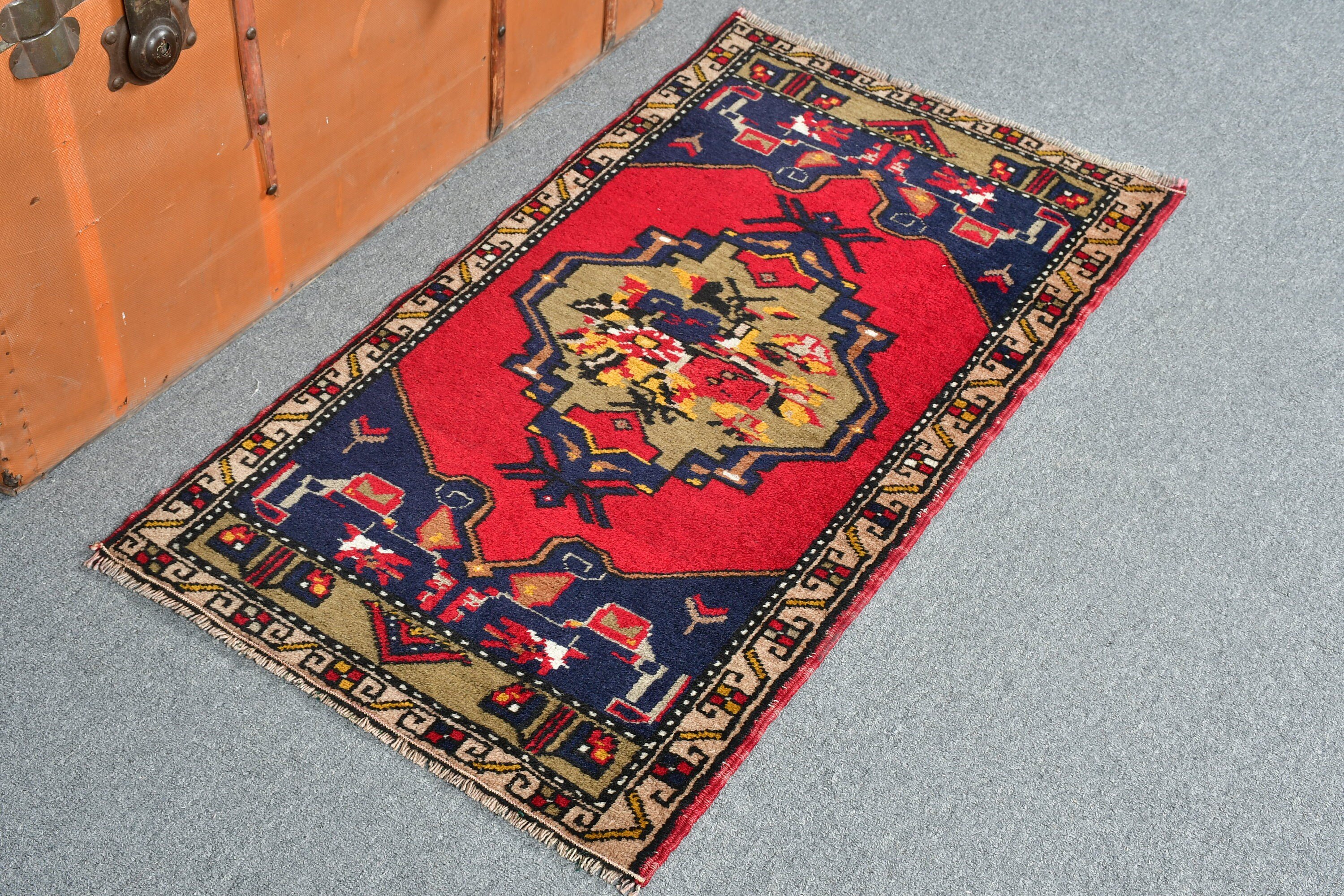 Turkish Rugs, Cool Rug, Nursery Rugs, Vintage Rug, Rugs for Door Mat, Red  1.8x3.3 ft Small Rug, Kitchen Rug