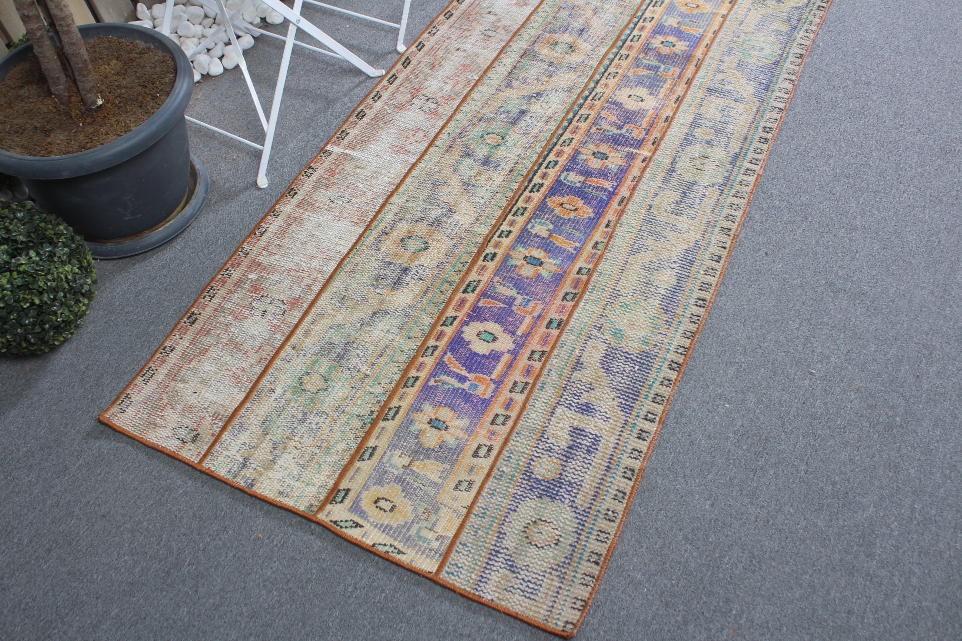 Stair Rug, Rugs for Corridor, Floor Rug, Blue Oriental Rug, Turkish Rug, Oriental Rugs, Vintage Rugs, 2.8x8.9 ft Runner Rug, Turkey Rug