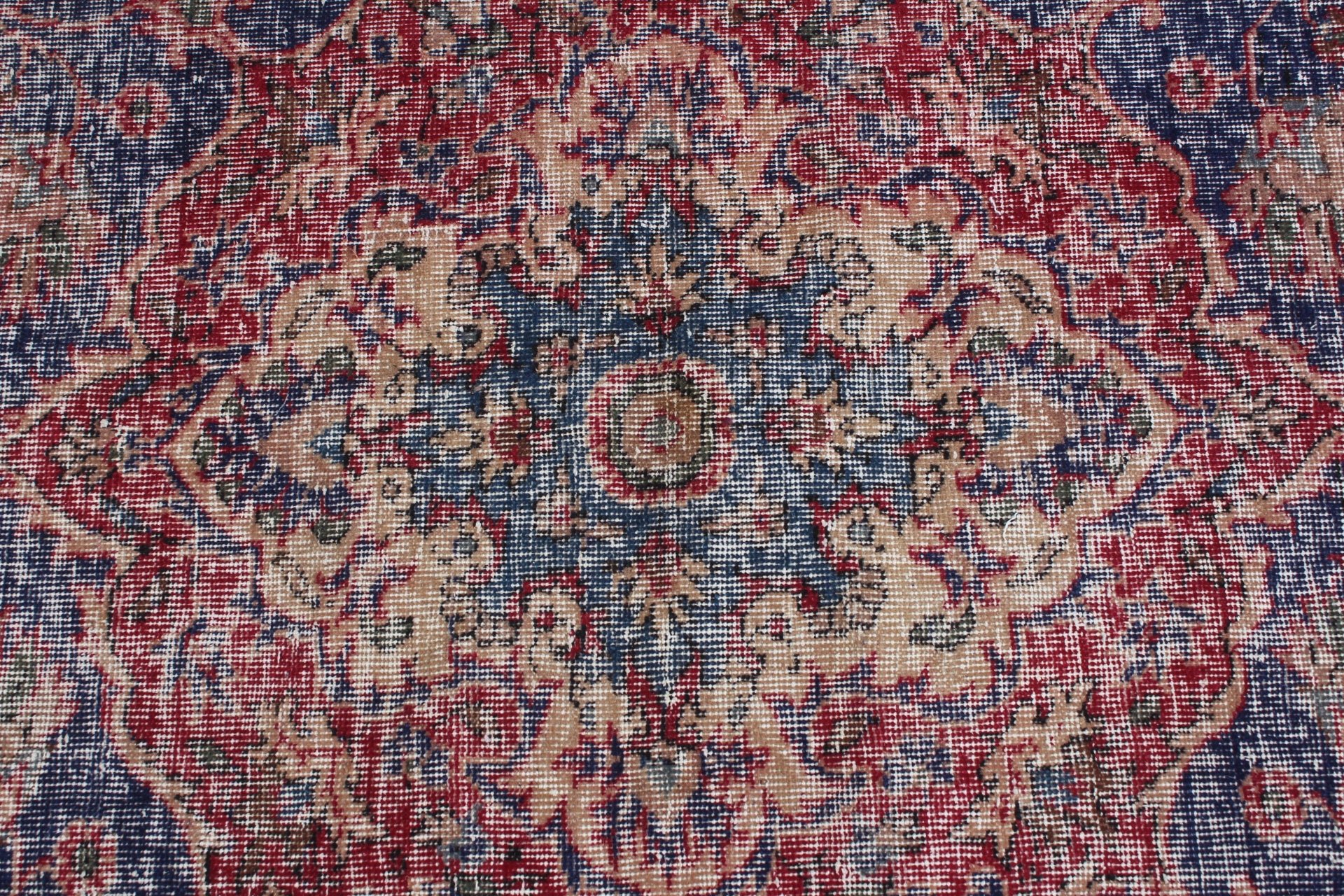 Oushak Halıları, Türk Halısı, Kırmızı Yün Halısı, 4,3x4,3 ft Accent Halısı, Giriş Halıları, Giriş Halısı, Mutfak Halısı, Etnik Halı, Vintage Halılar, Yer Halıları